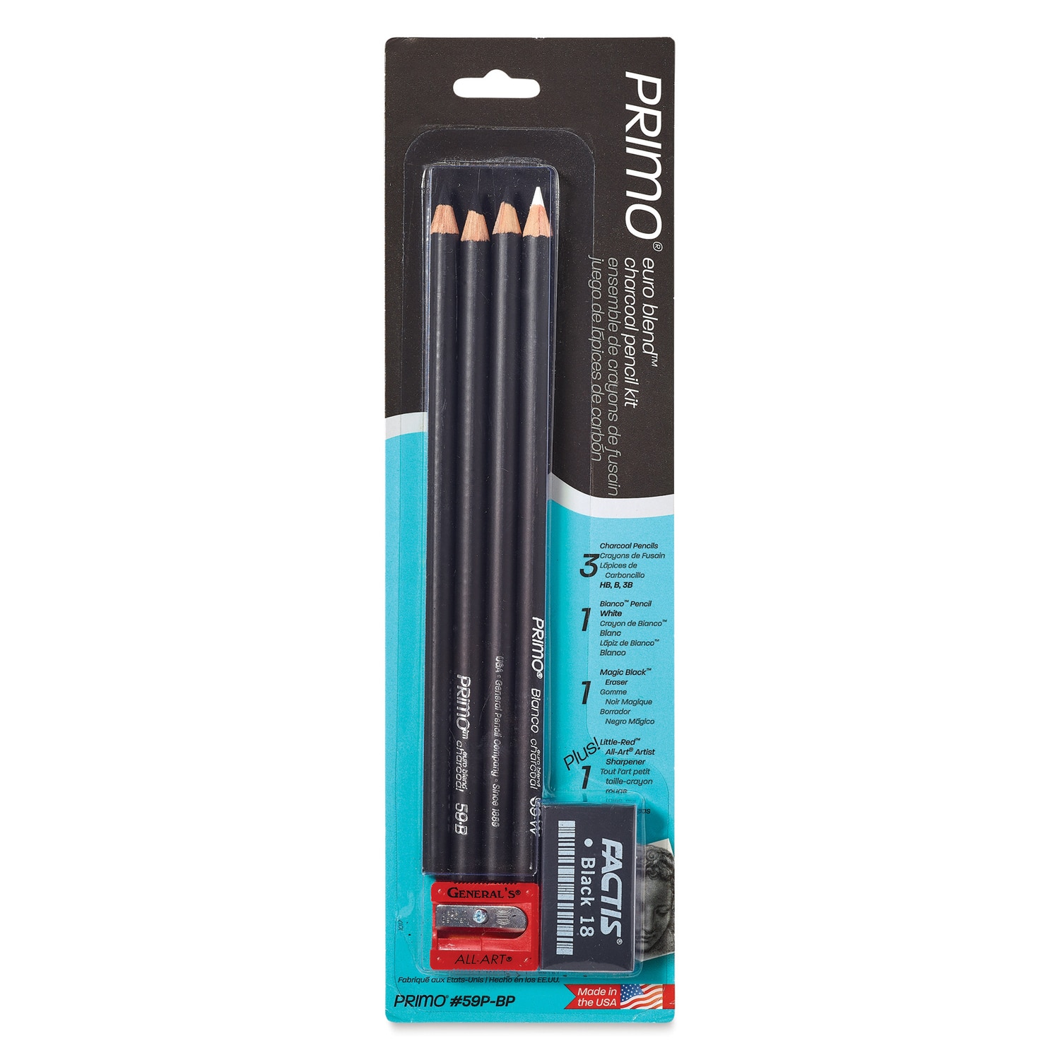 General's Primo Euro Blend Charcoal - Pencils Set