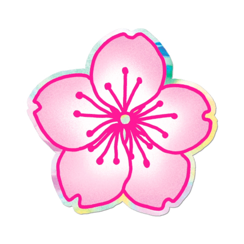 Holo Cherry Blossom - Die-Cut Sticker