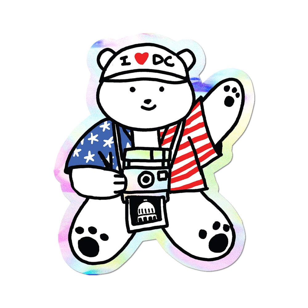 I Love DC Teddy - Die-Cut Sticker