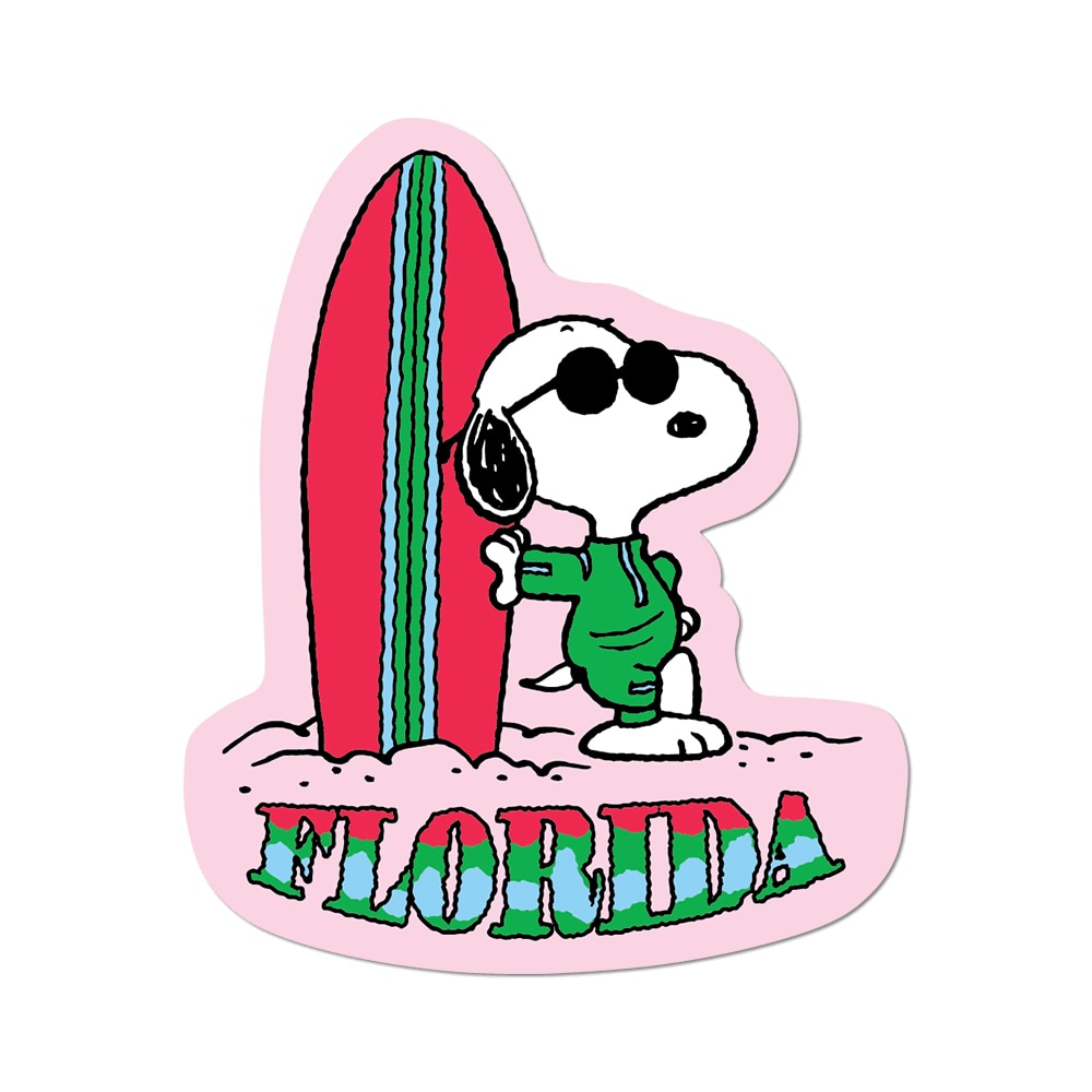 Florida Surfing Snoopy by Peanuts - Die-Cut Sticker