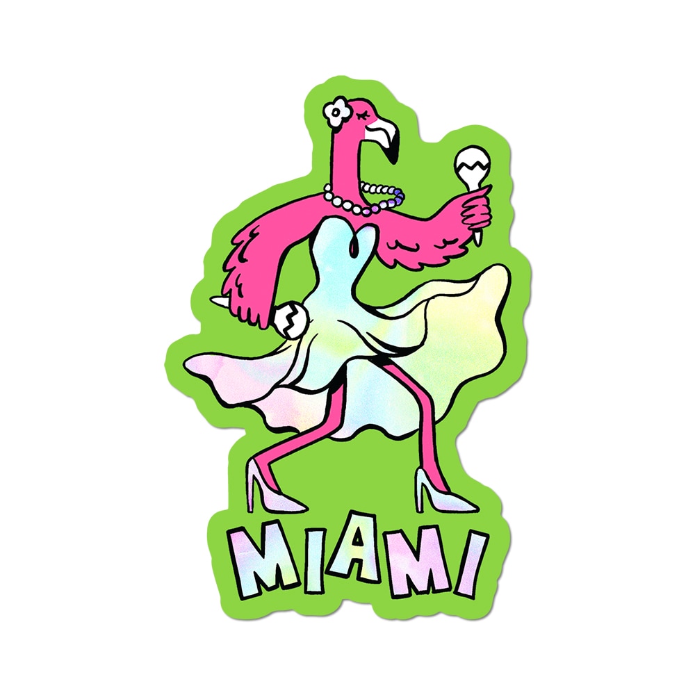 Miami Flamingo - Die-Cut Sticker