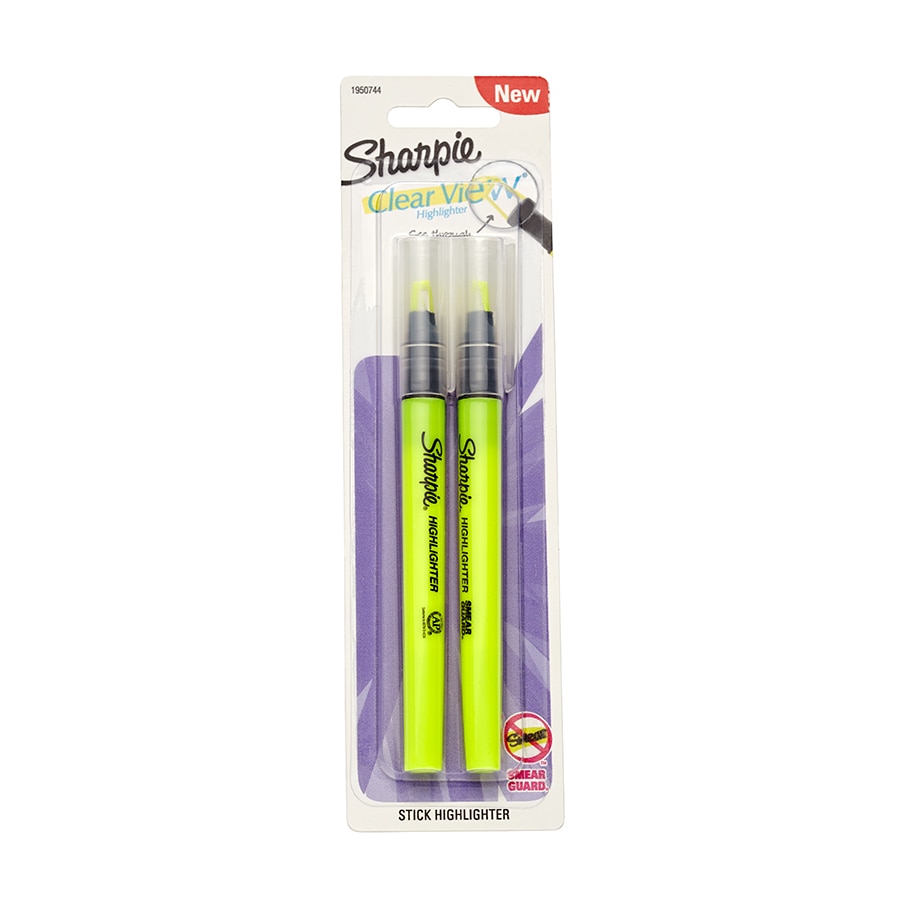 Sharpie Clear View Stick Highlighter Yellow 2/Pack