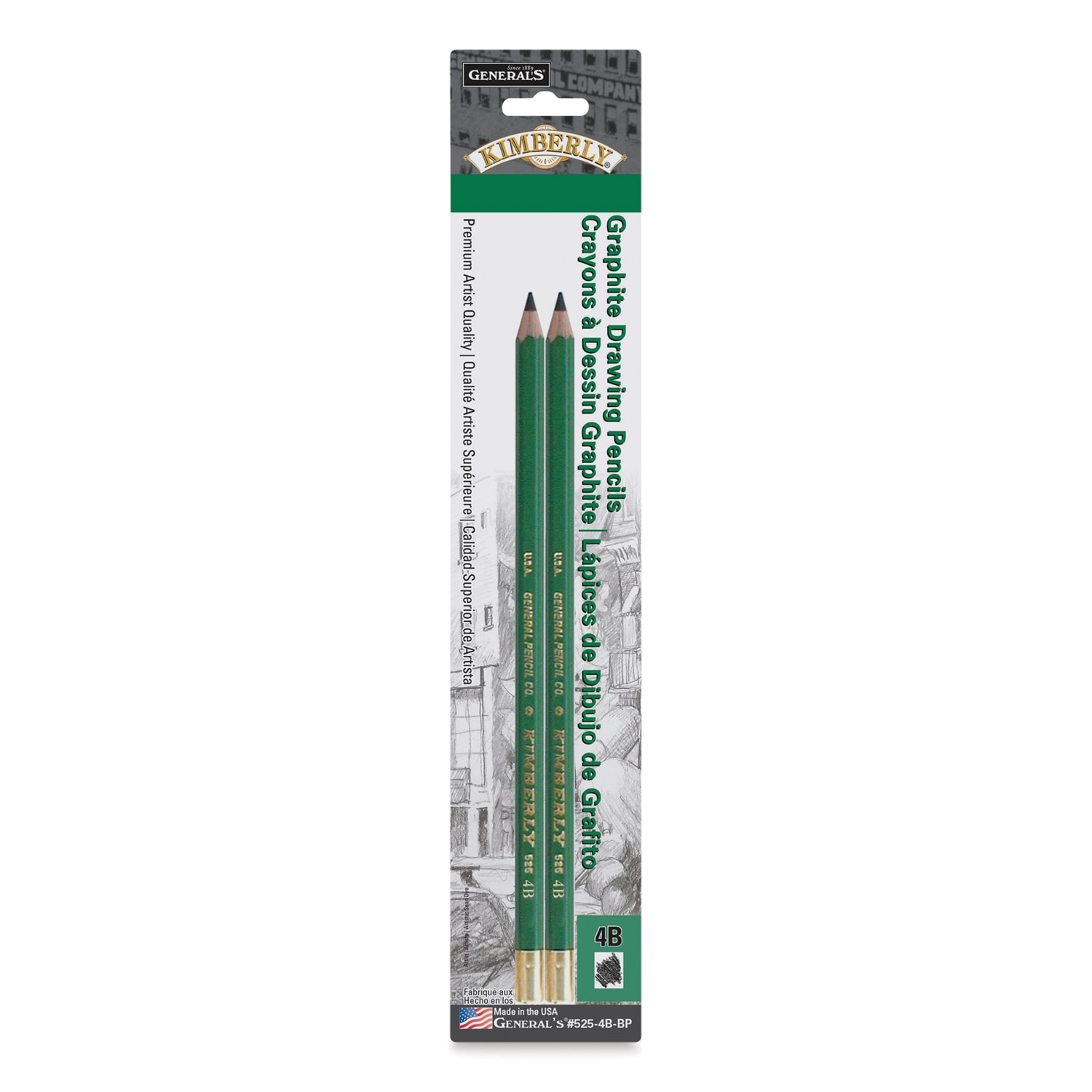 General Pencil Kimberly Drawing Pencil, 2-Pencil Set, 4B