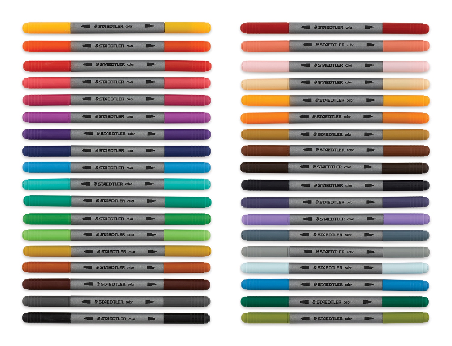 Staedtler Double=Ended Fiber Tip Pens- Set of 36