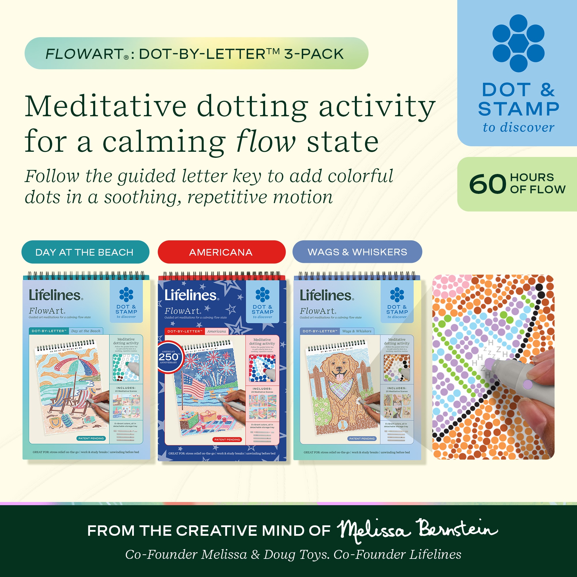 Lifelines FlowArt Dot-by-Letter 3 Pack Bundle