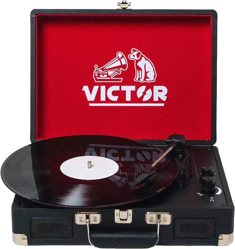 Victor Metro Dual Bluetooth Suitcase Turntable - Black