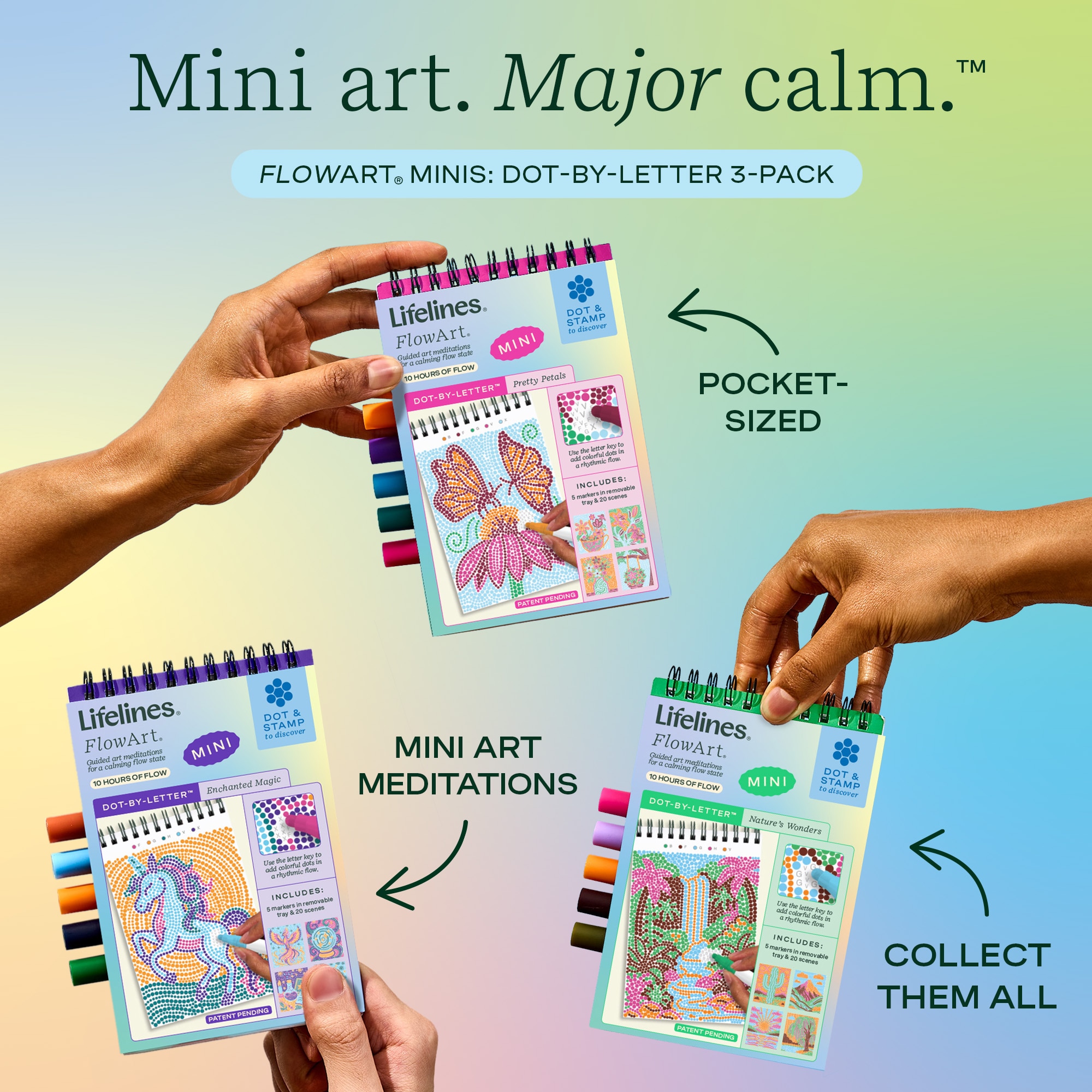 Lifelines Mini FlowArt Dot-by-Letter 3 Pack Bundle