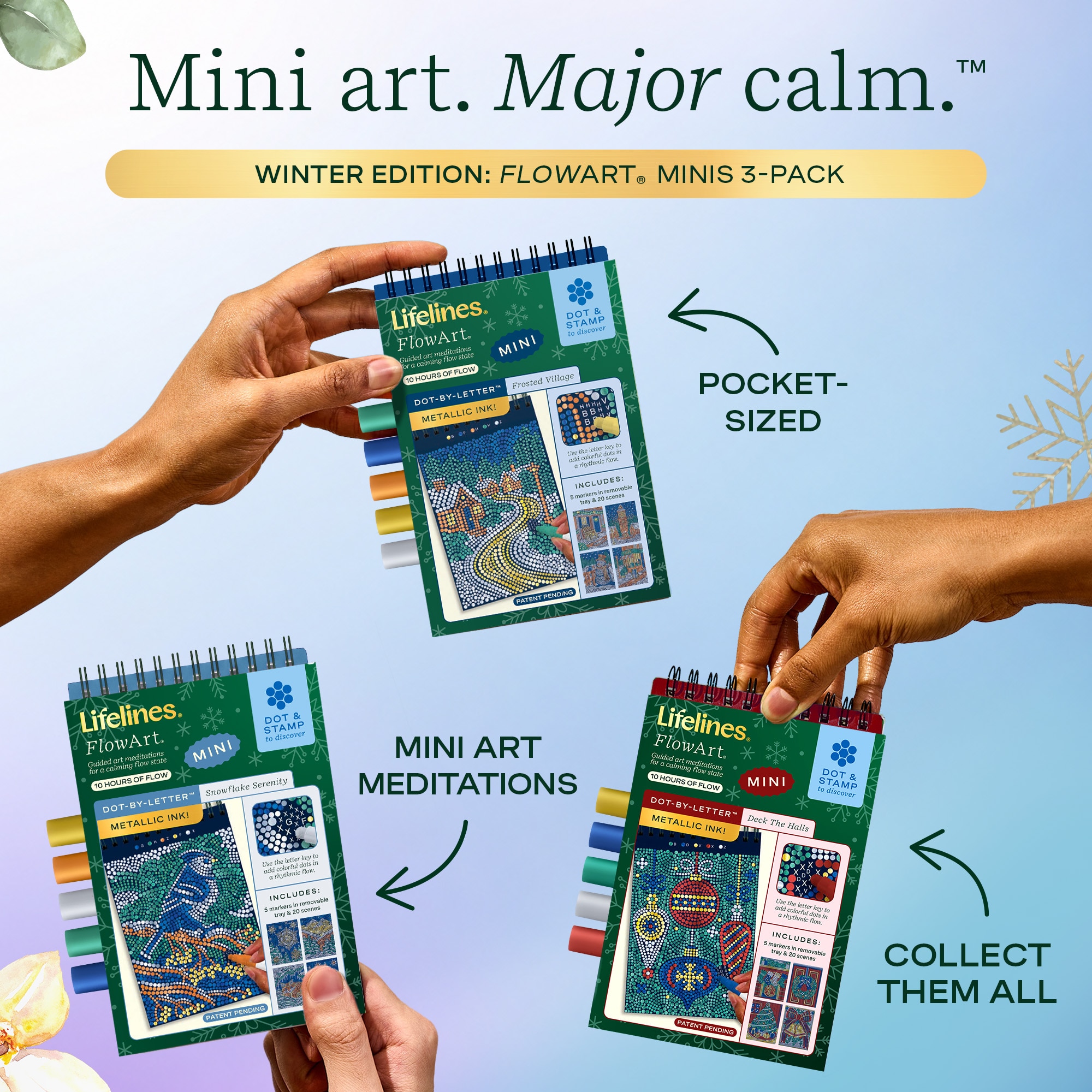 Lifelines Mini FlowArt Dot-by-Letter 3 Pack Bundle