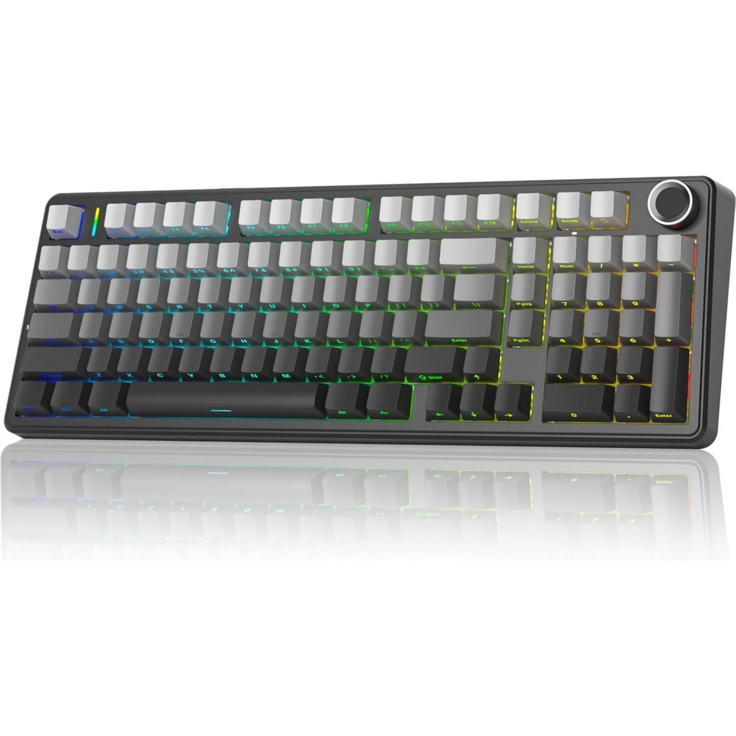 AULA F99Pro Wireless Mechanical Keyboard-Tri-Mode BT5.0/2.4GHz/USB-C-8000mAh Battery-Hot Swap Switches-RGB Backlit-Media Knob-Side-Printed Keys
