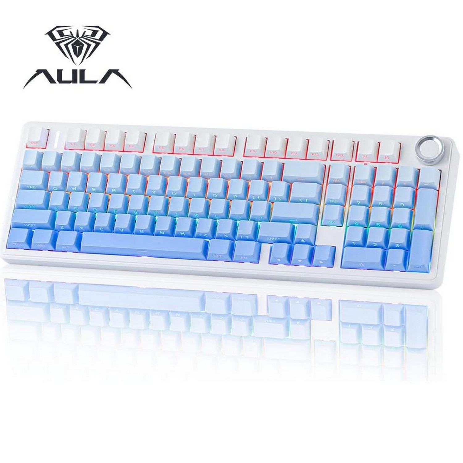 AULA F99Pro Wireless Mechanical Keyboard-Tri-Mode BT5.0/2.4GHz/USB-C-8000mAh Battery-Hot Swap Switches-RGB Backlit-Media Knob-Side-Printed Keys