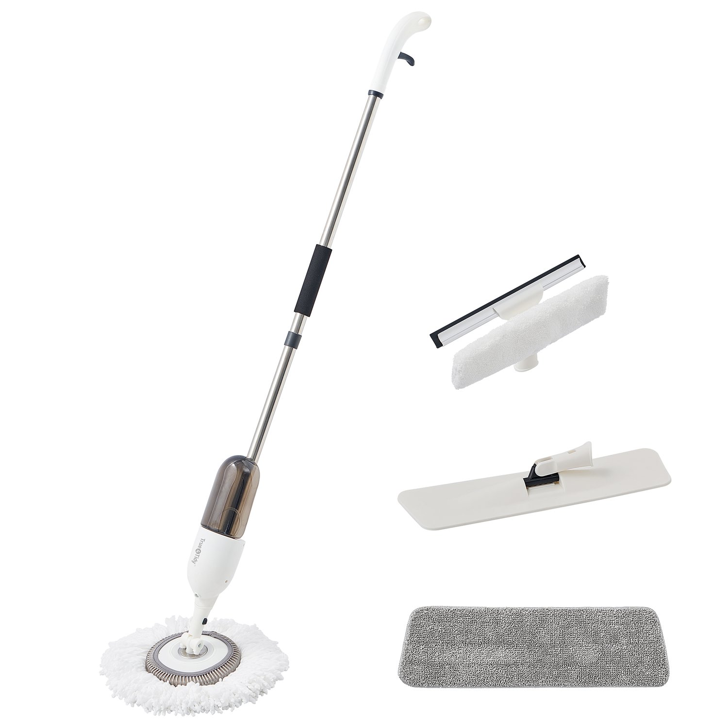Clean Everywhere Spray Mop Kit with 360-Degree Swivel Head and Window Squeegee