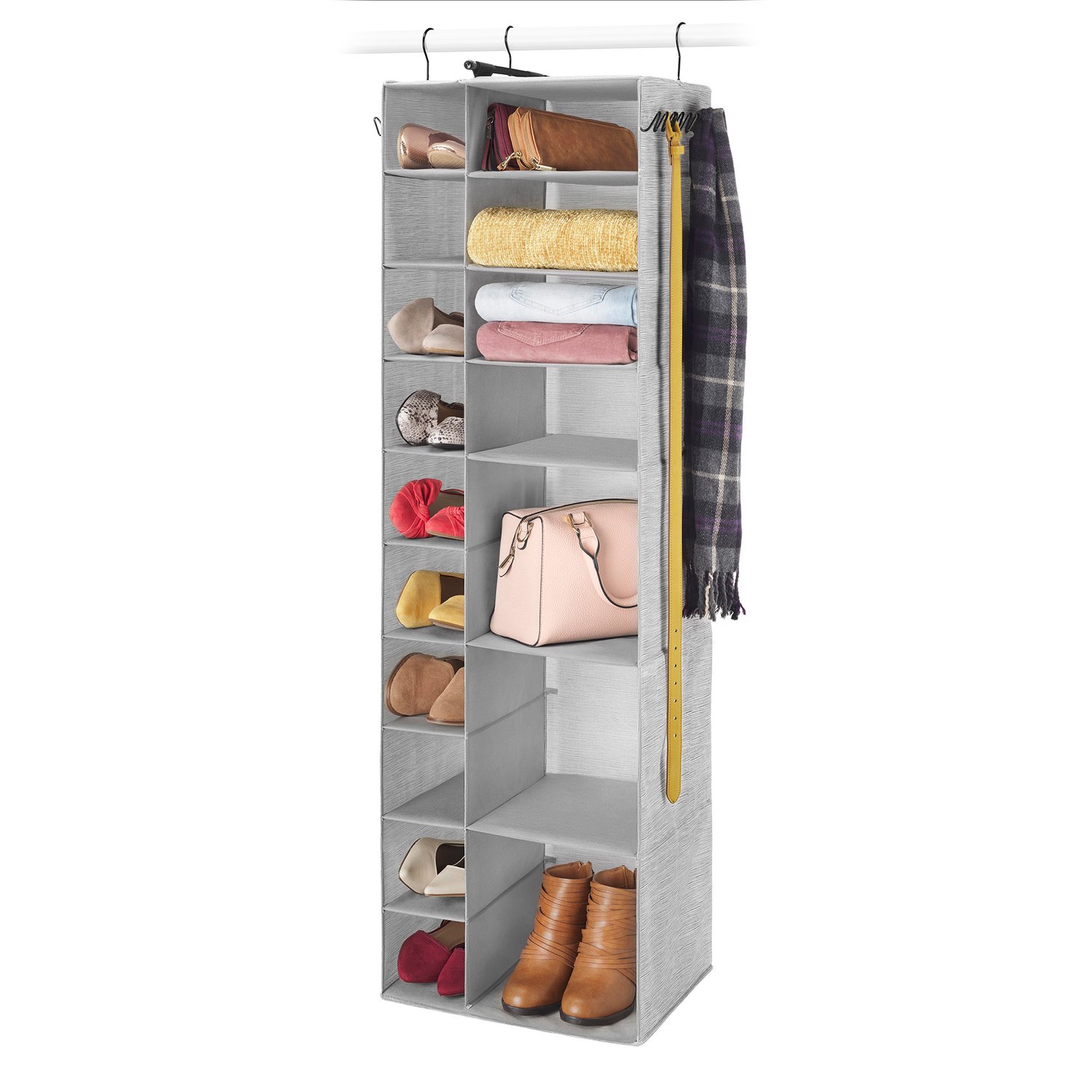 Hanging Shoe and Sweater Fabric Organizer