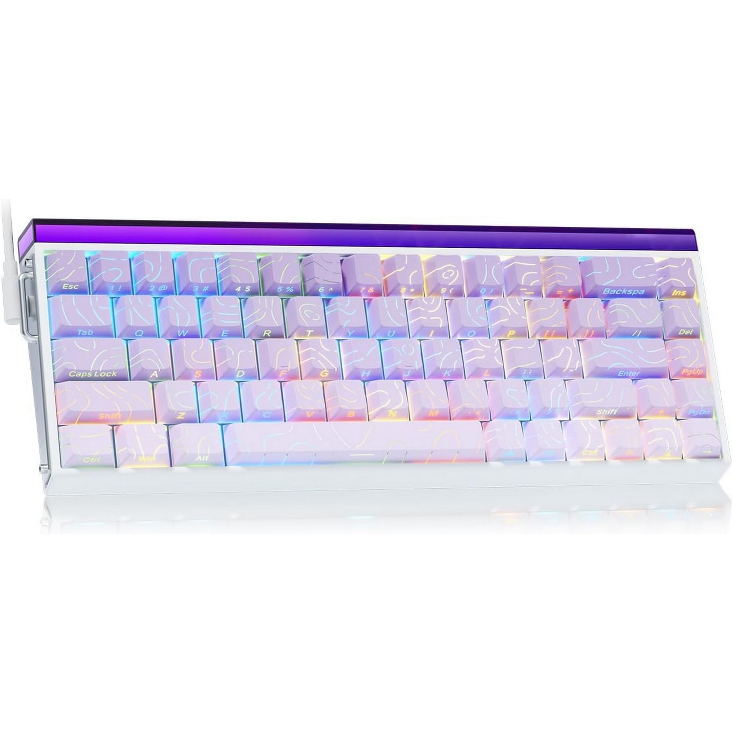 AULA Hero 68 HE 60% Wired Magnetic Gaming Keyboard-Rapid Hall Effect 0.125ms Adjustable Actuation-8kHz Polling-Side Print PBT Keys-RGB Backlit