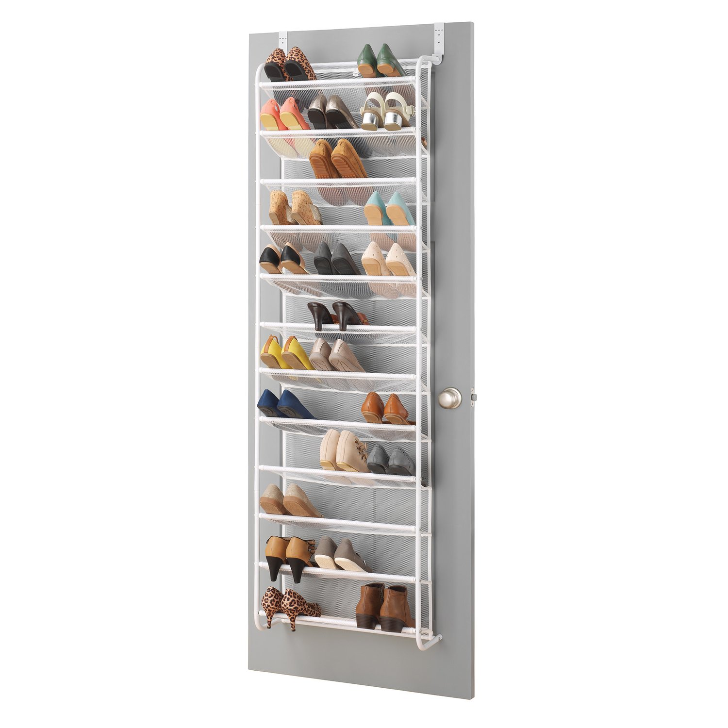 36-Pair Over-the-Door Shoe Rack in White