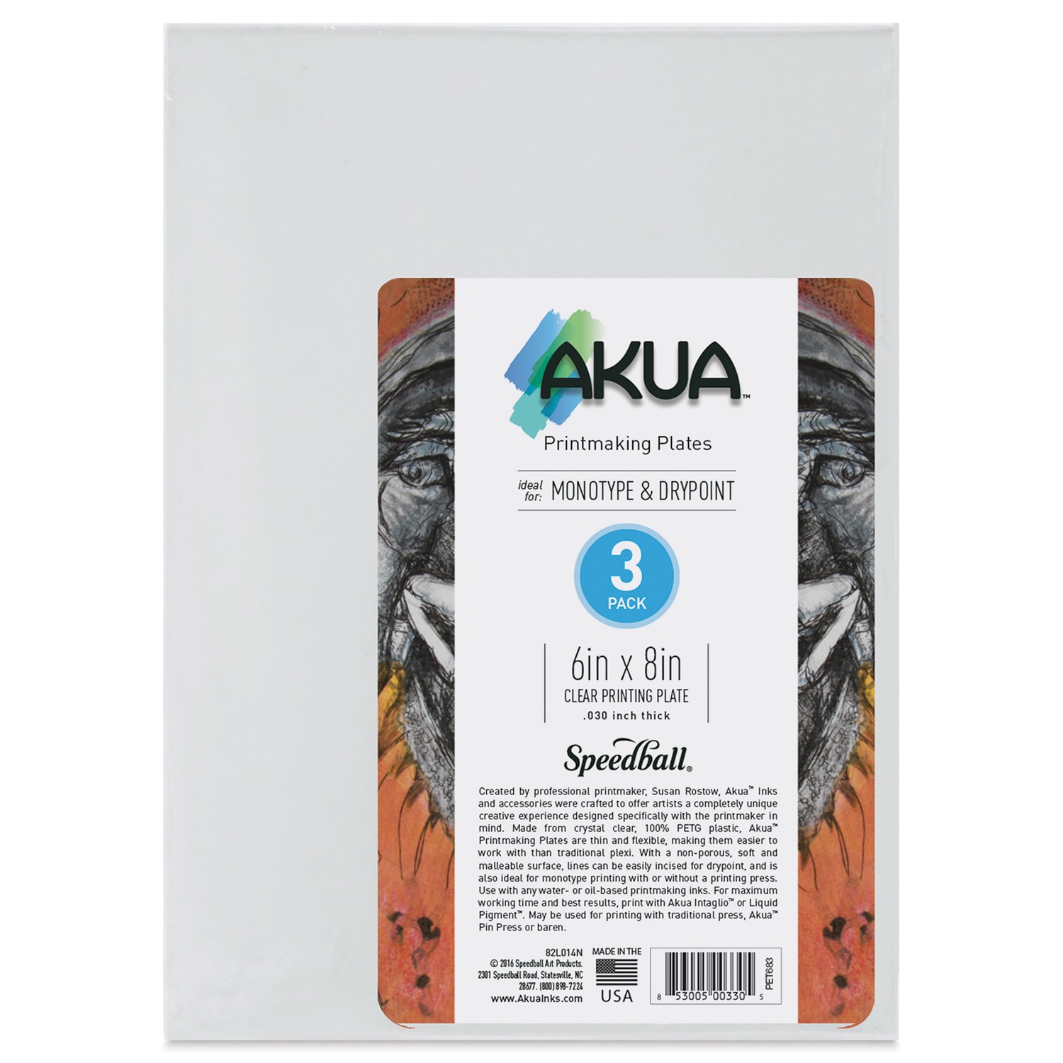 Speedball Akua Printing Plates, 6" x 8", 3/Pkg.