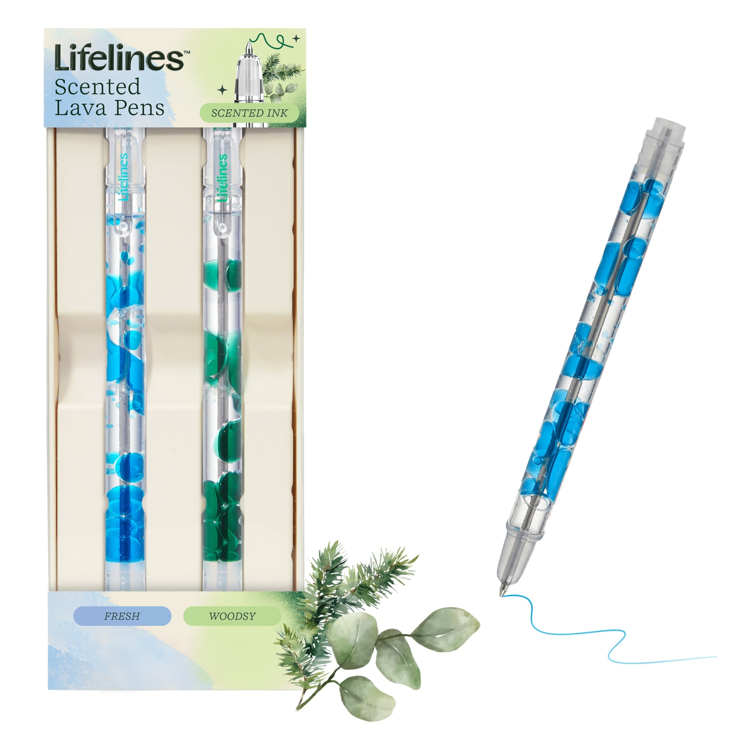 Lifelines Scented Lava Pen Set - 2-pack Blue/Green