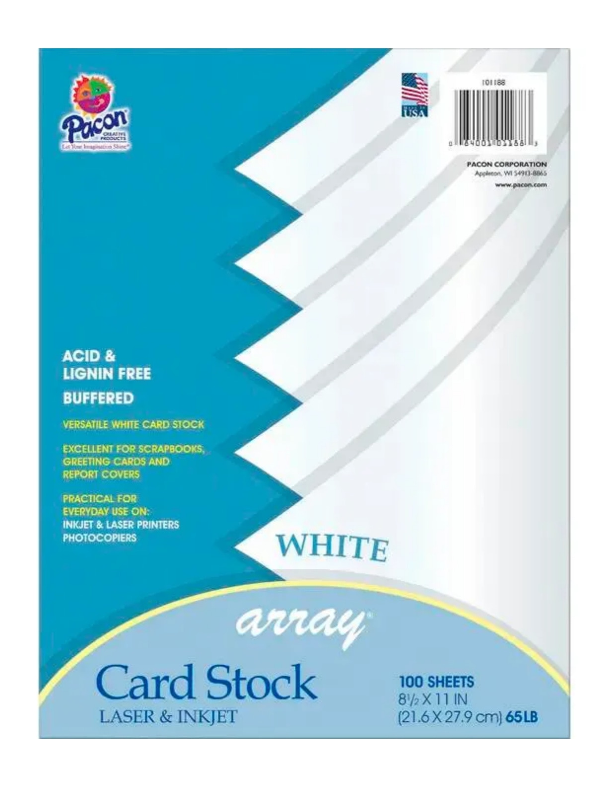 Pacon Card Stock 100 Sheets 8.5" x 11" White