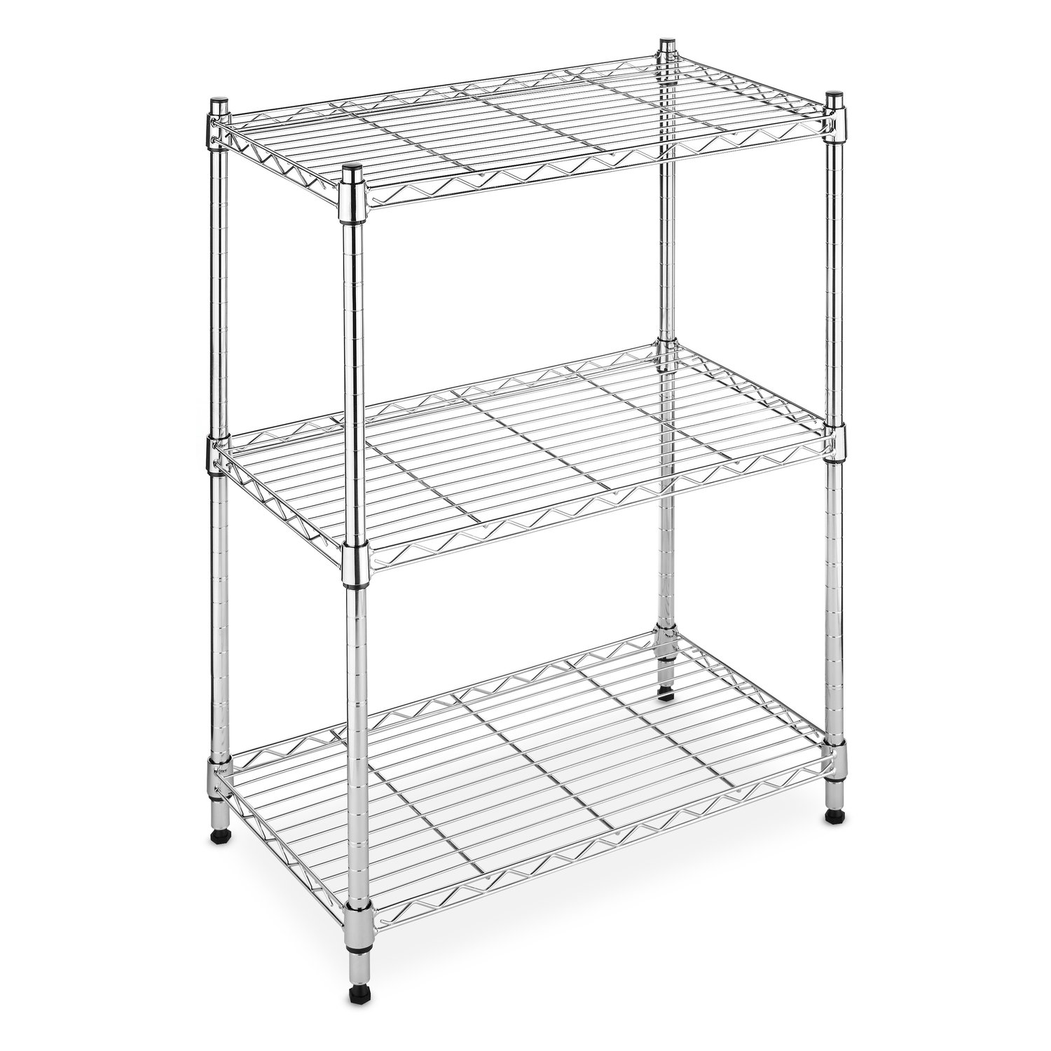 Supreme Small 3-Tier Chrome Shelving Unit with 200-lb Capacity Per Shelf