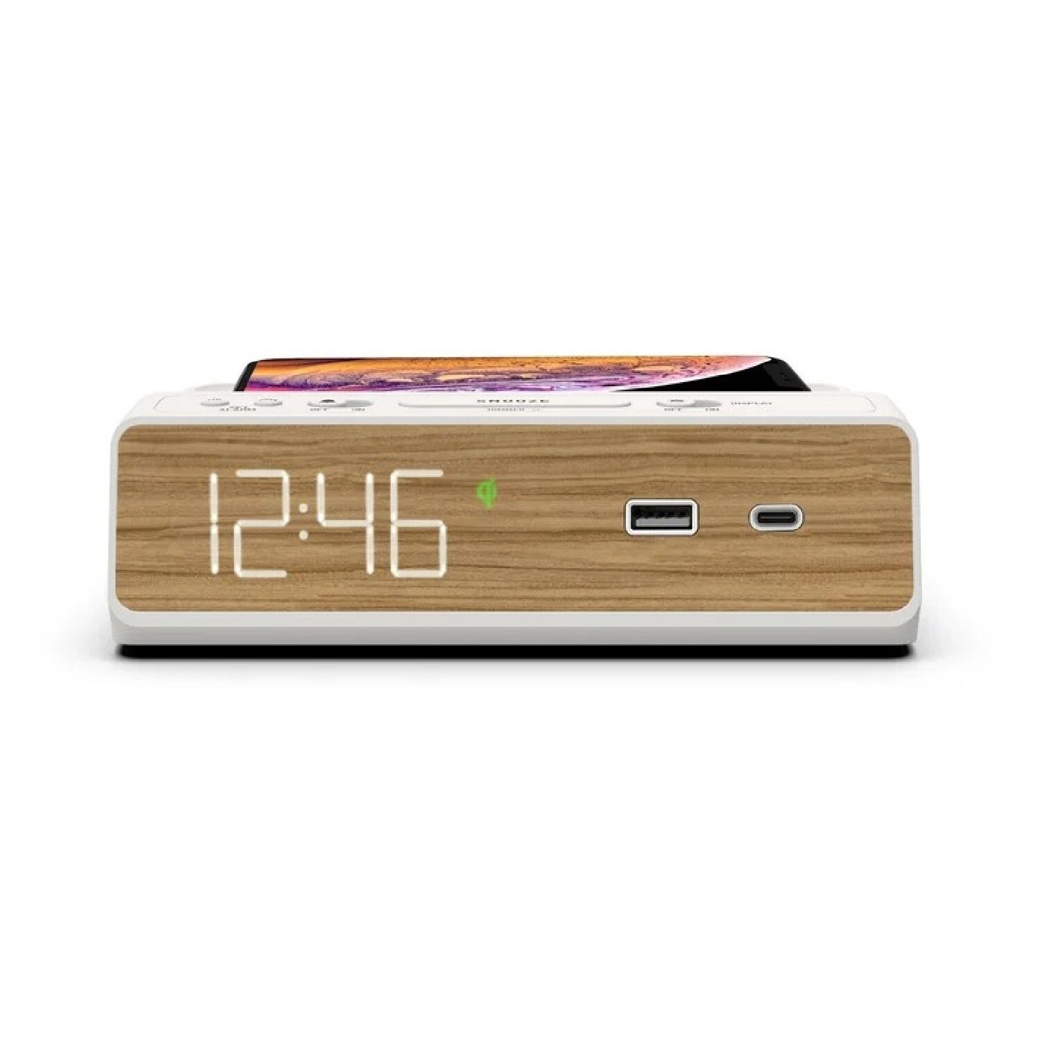 Alarm Clock with Wireless and USB Charging Now Including USB-C