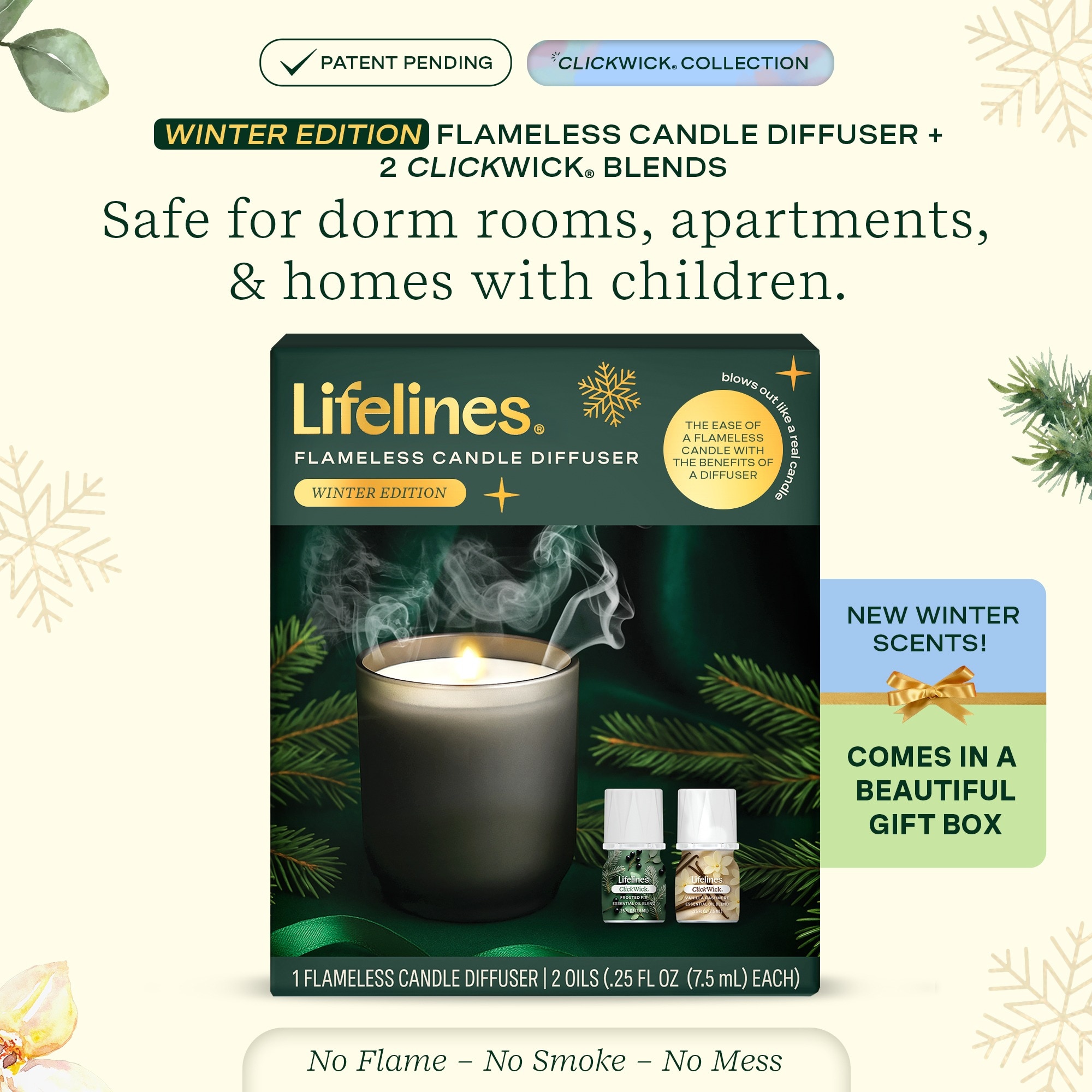 Lifelines Winter Frosted Glass Candle Diffuser