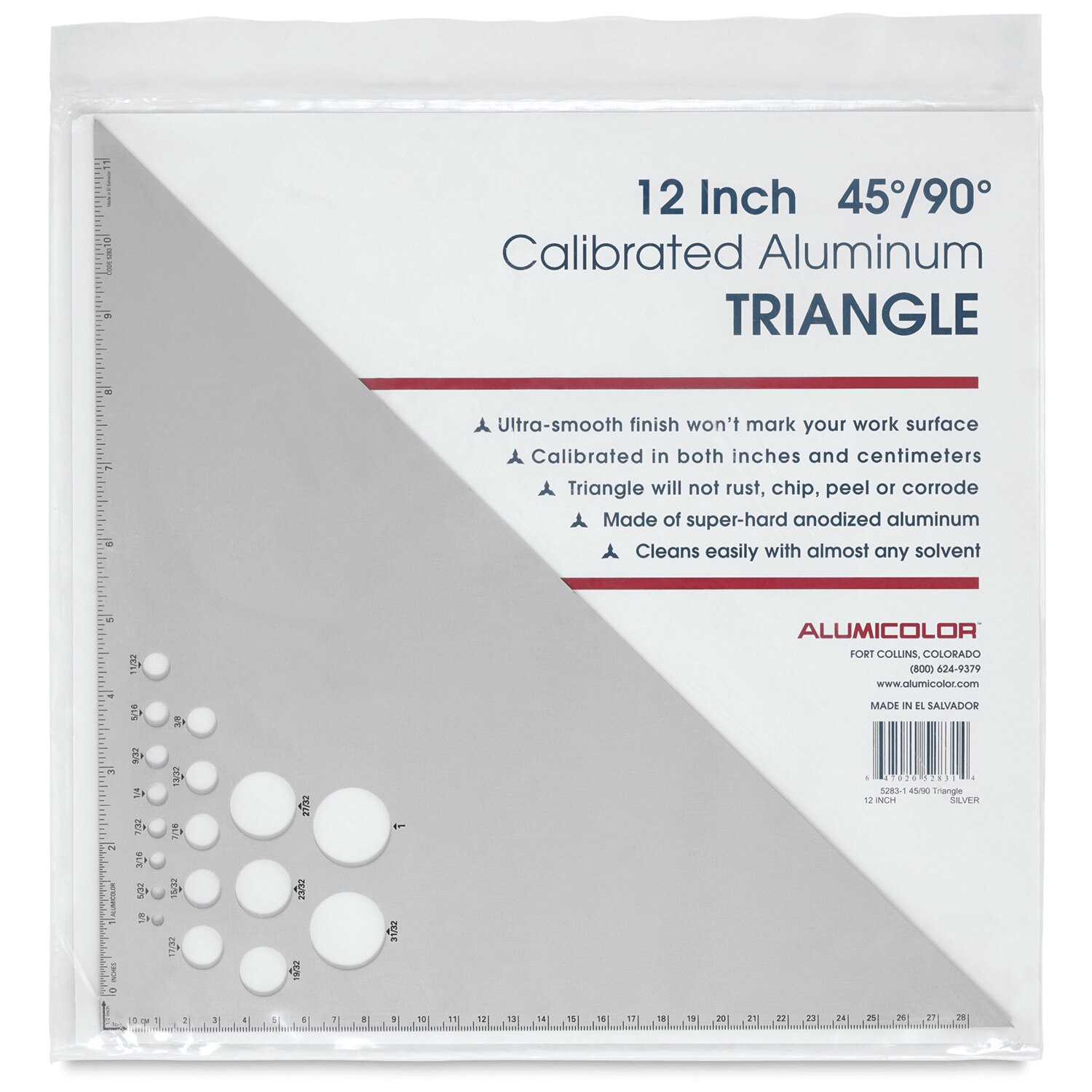 Aluminum Triangle 45/90 12In