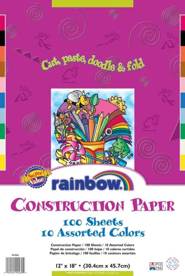 Pacon Construction Paper Value Pack 100 Sheets 12" x 18"