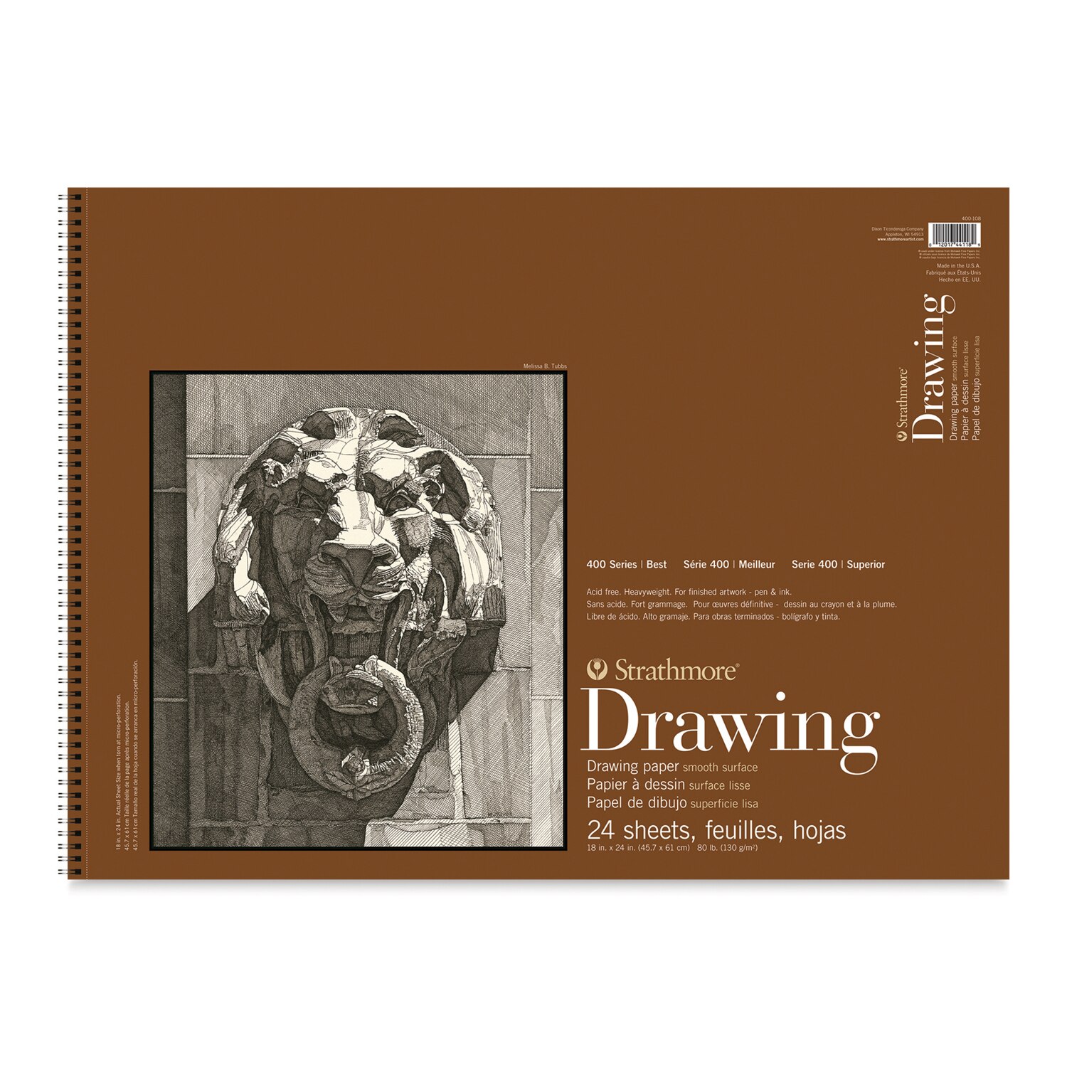 Strathmore 400 Series Smooth Surface Drawing Pad - 18" x 24" 24 Sheets