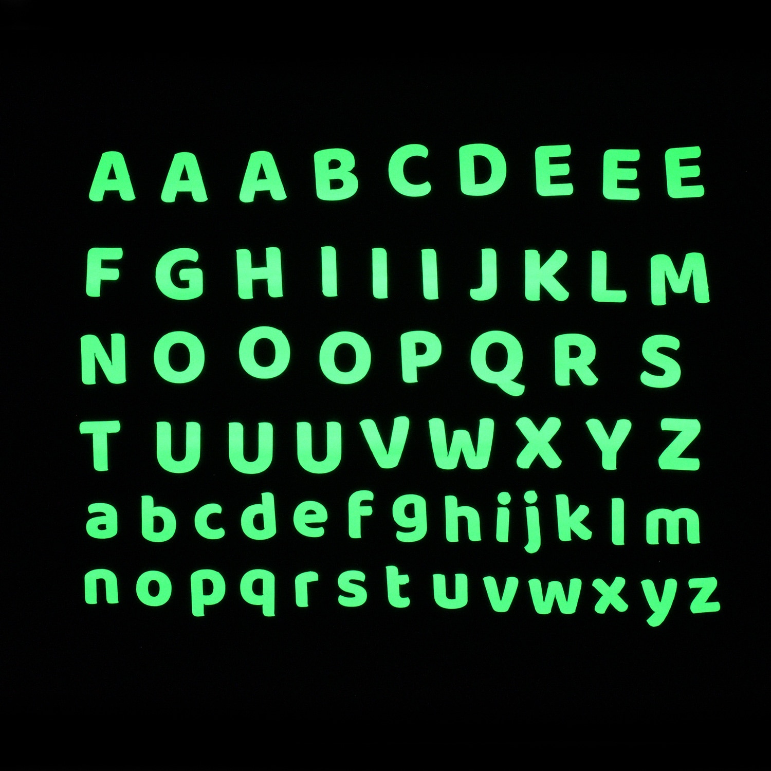 GloPlay Brightest Glow in the Dark Stickers - Alphabet Letters