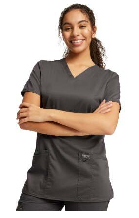 V-Neck Top in Pewter