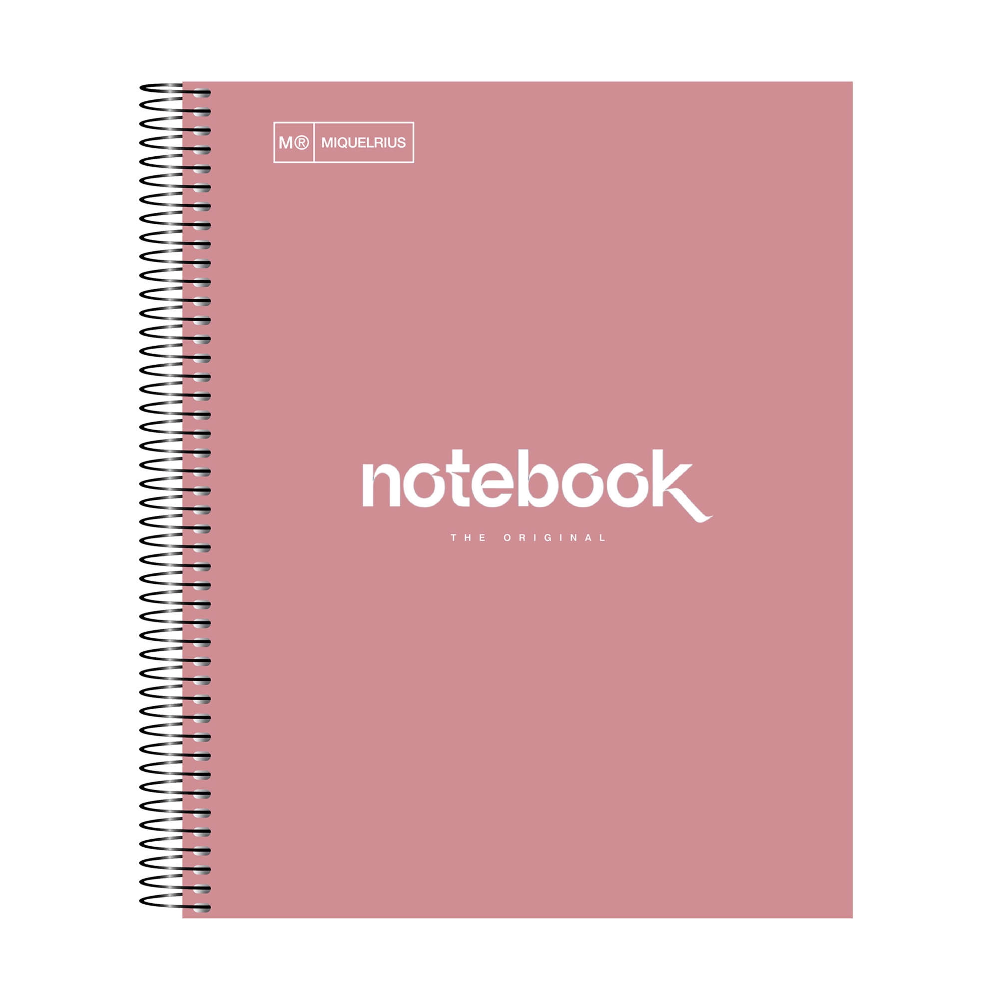 MiquelRius Emotions(R) Lined 1 Subject Notebook 11" x 8.5" Cardboard Cover - Dusty Pink