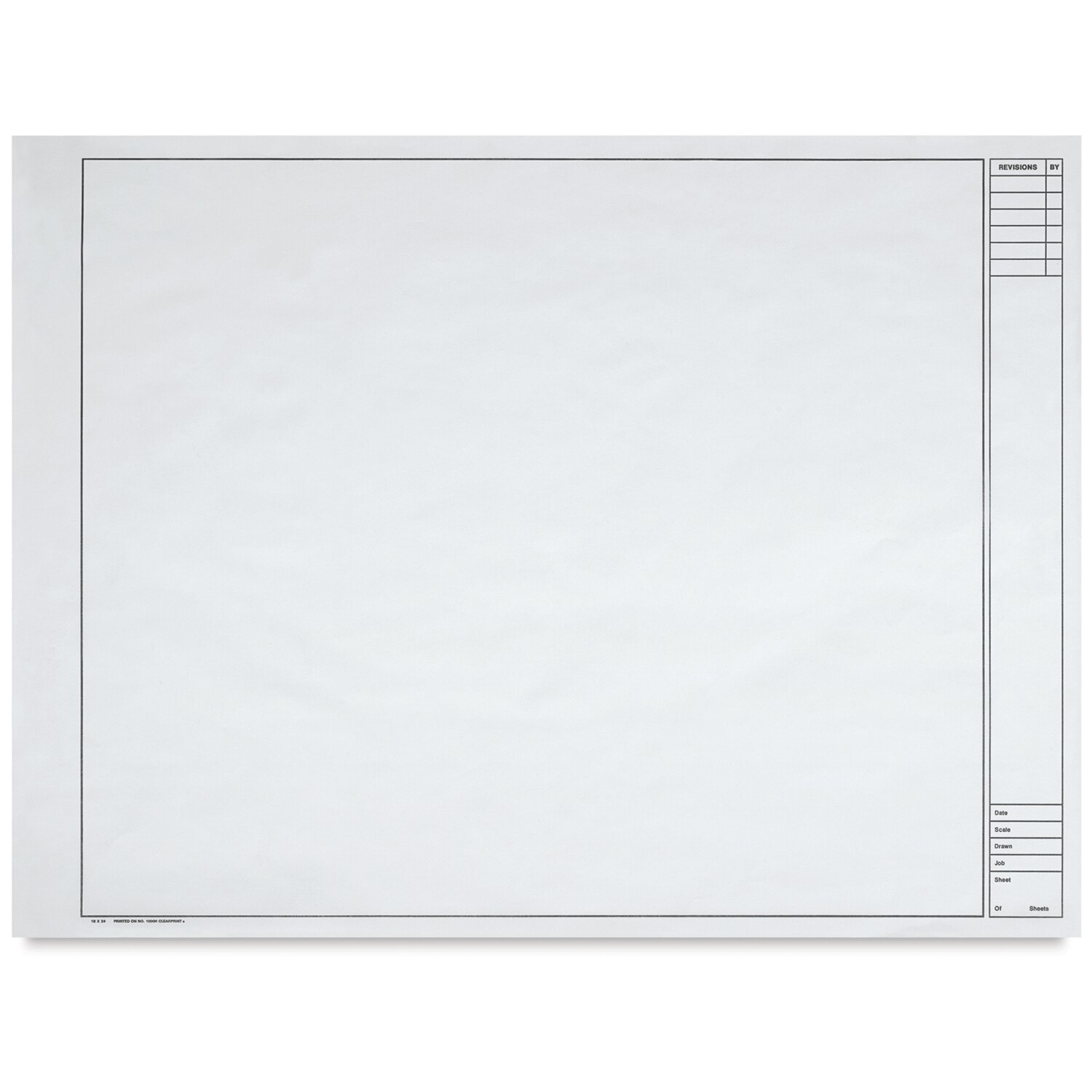 Clearprint Engineering Vellum - 18" x 24" Vertical Title Block Single Sheet