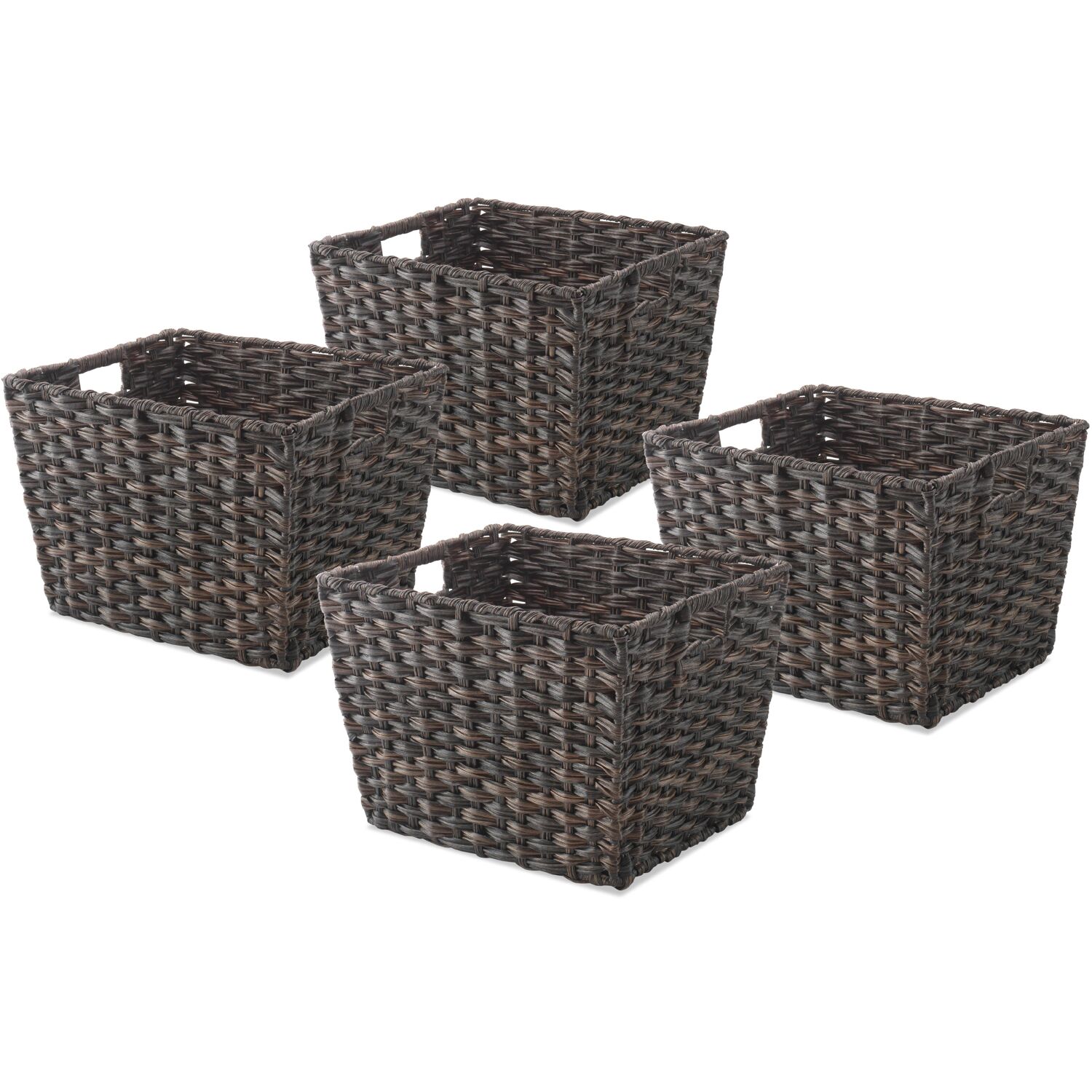 Set of 4 Split Rattique Totes in Driftwood