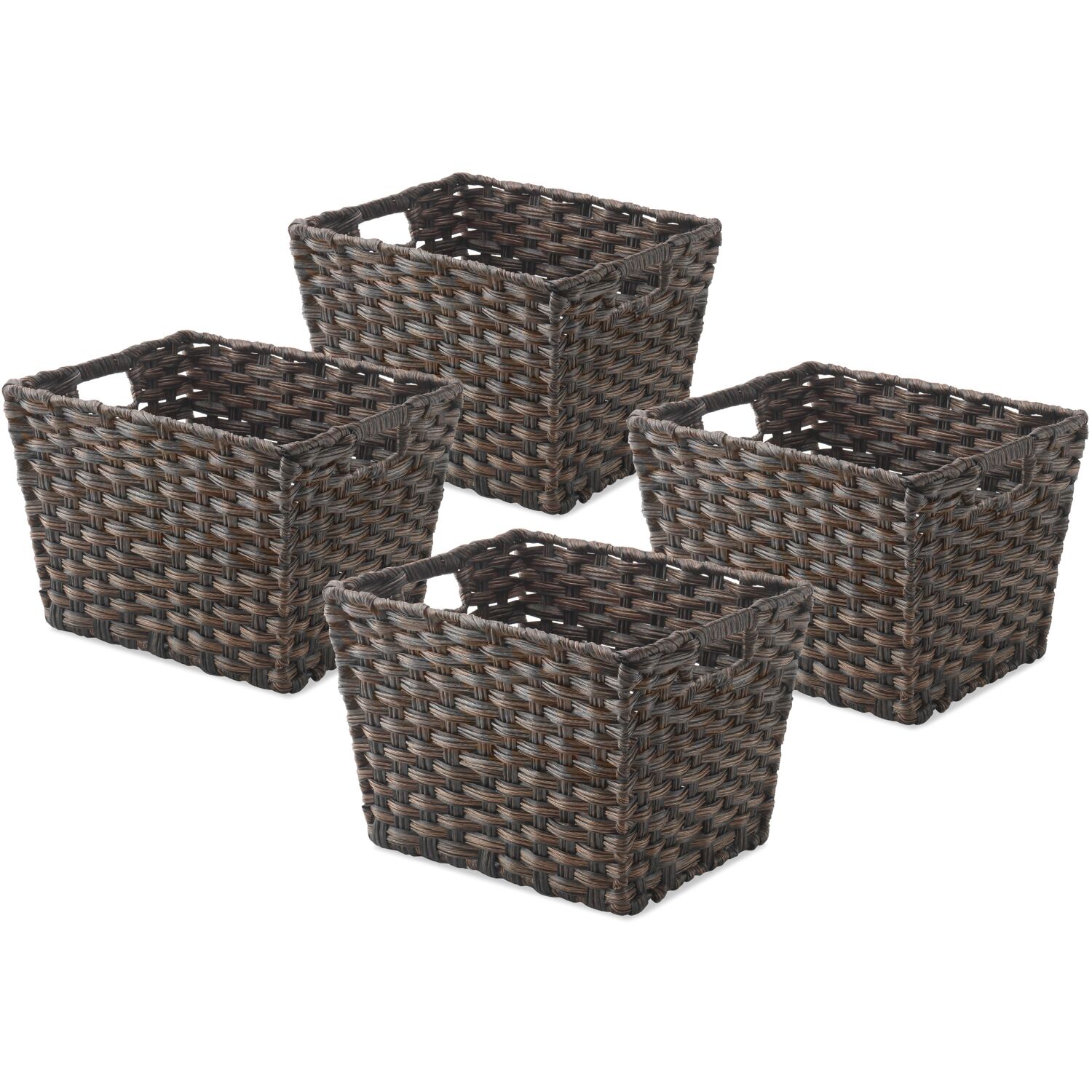 Set of 4 Split Rattique Totes in Driftwood