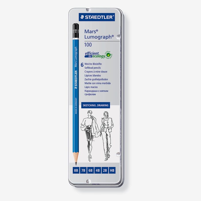 Staedtler Mars Lumograph Drawing and Sketching Pencils Set of 6