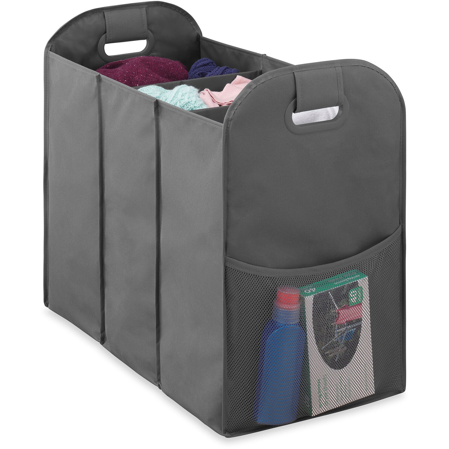 3-Section Accordion Laundry Sorter in Savvy Gray