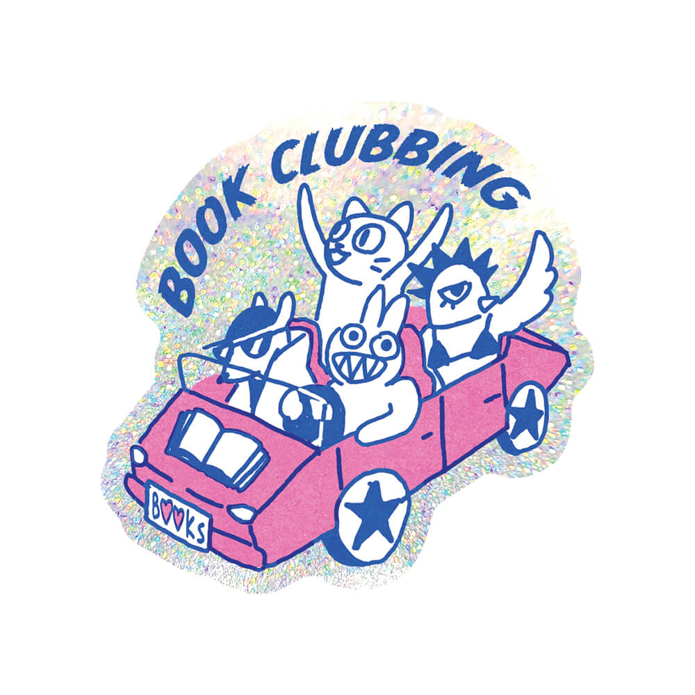 Book Clubbing Die-Cut Sticker