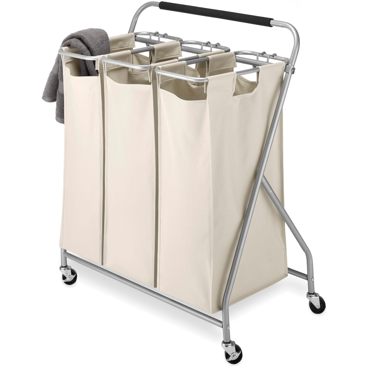 Easy-lift Triple Laundry Sorter