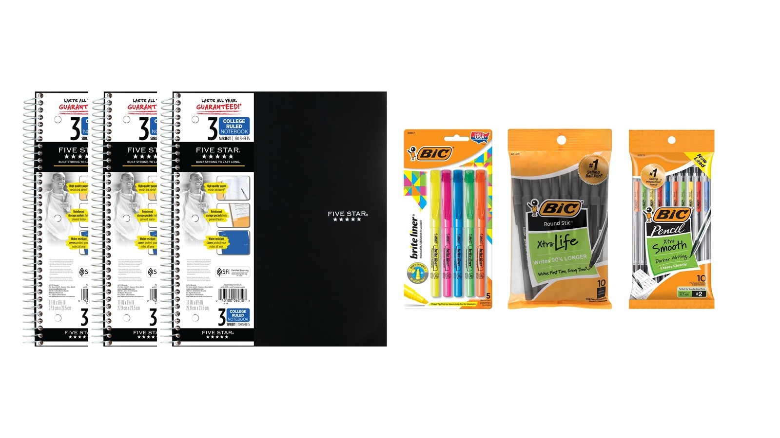 Five Star Three Subject Notebook Bundle - Save Over 15%