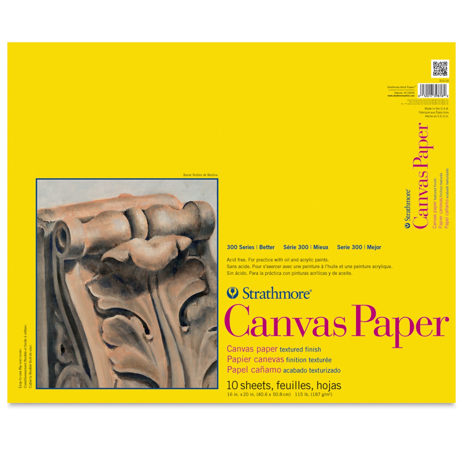 Strathmore 300 Series Canvas Paper Pad - 16" x 20" 10 Sheets