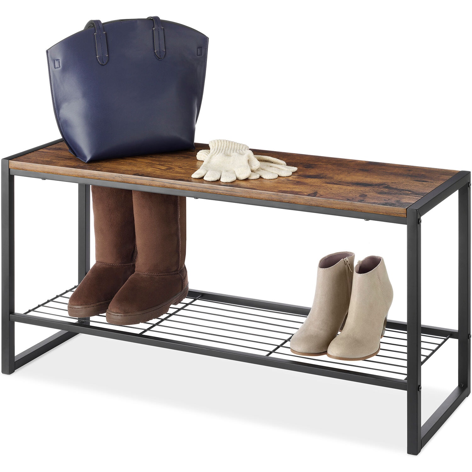Modern Industrial Entryway Bench