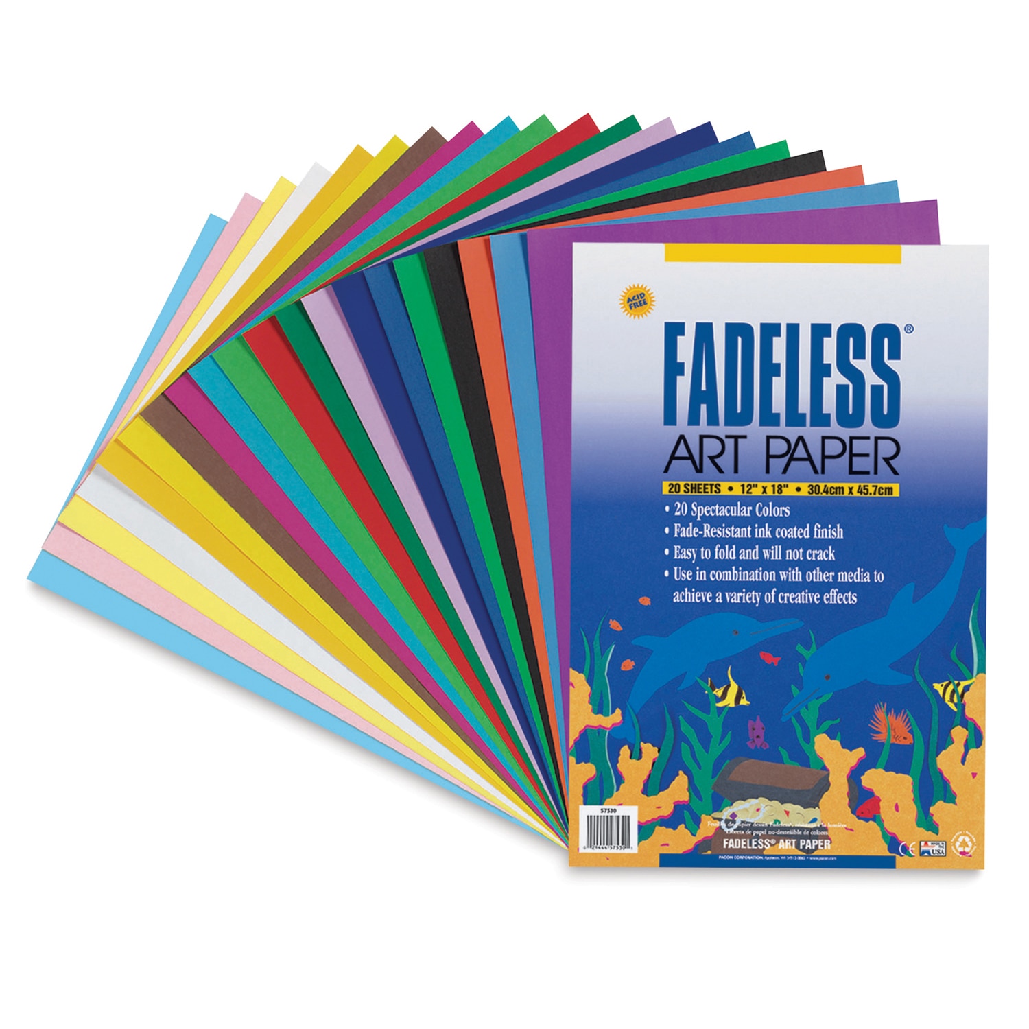 Fadeless Art Paper - 12" x 18" Assorted Sheets 20 Sheets
