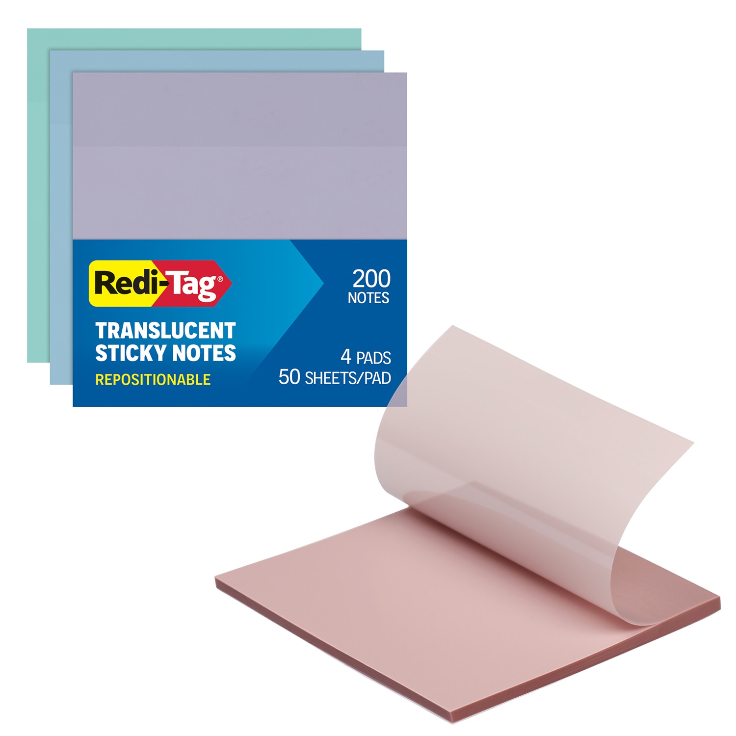 Redi-Tag Translucent Sticky Notes