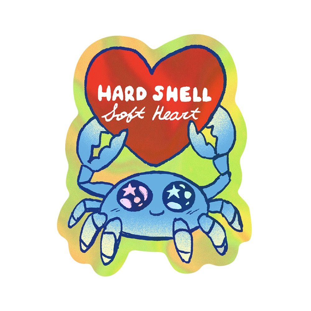 Hard Shell Soft Heart - Die-Cut Sticker