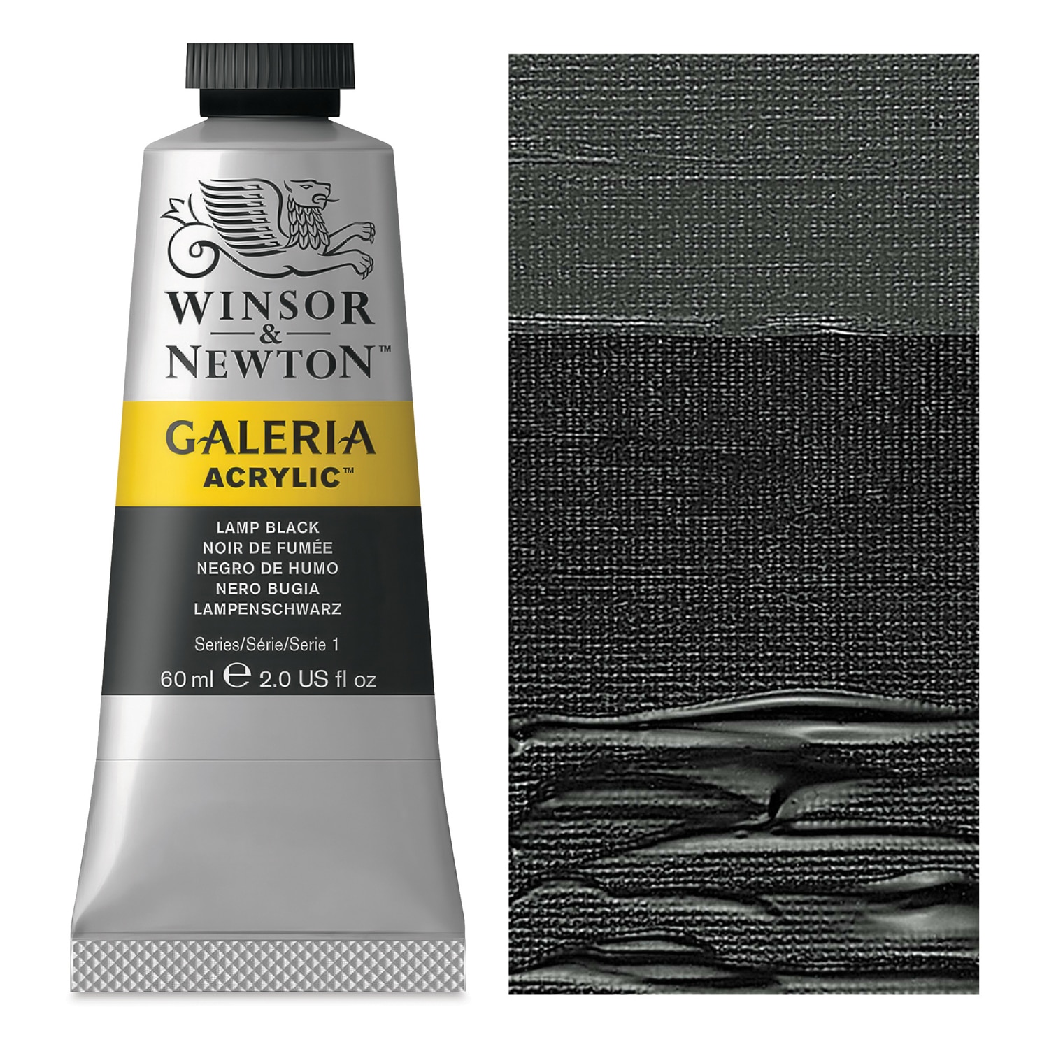 Winsor & Newton Galeria Flow Acrylics - Lamp Black 60 ml tube