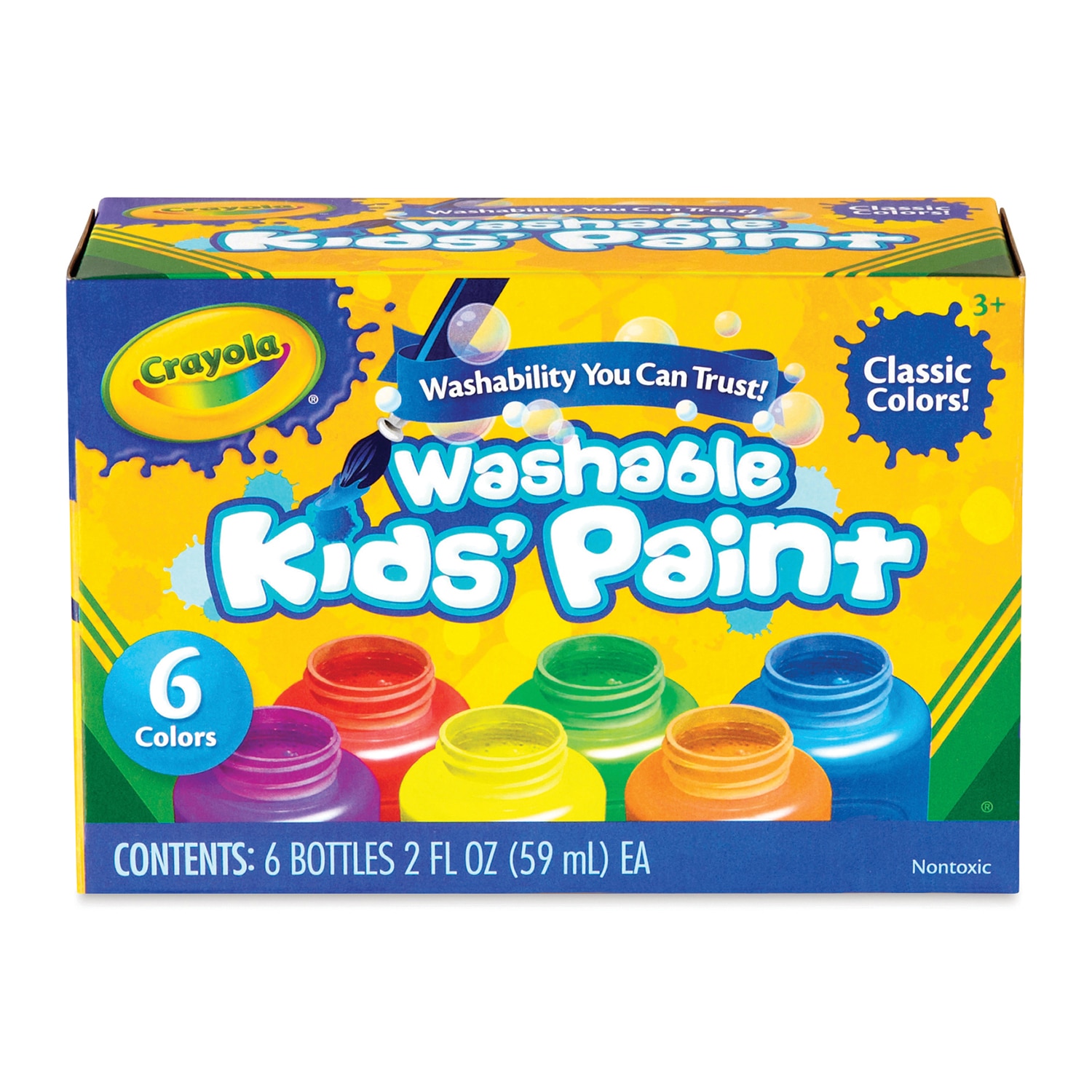 Crayola Washable Kids' Paint Set, 6-Colors