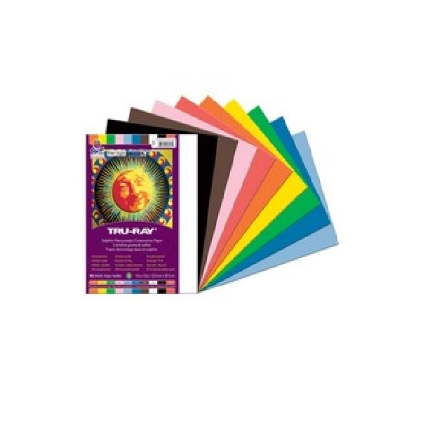 Pacon Tru-Ray Construction Paper, 50 Sheets, 9" x 12", Assorted Colors