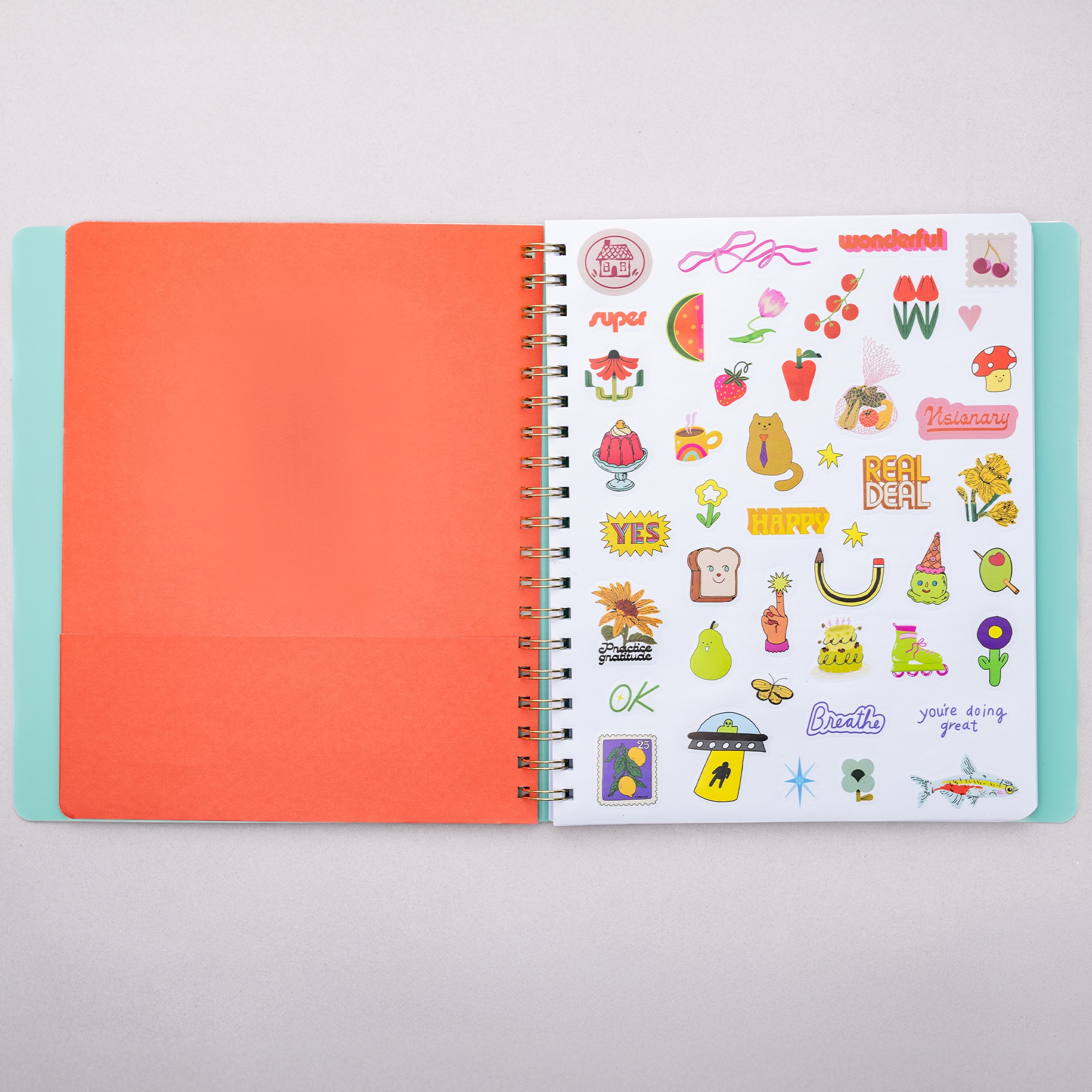 ban.do Undated Weekly Planner Cherries and Strawberries Teal