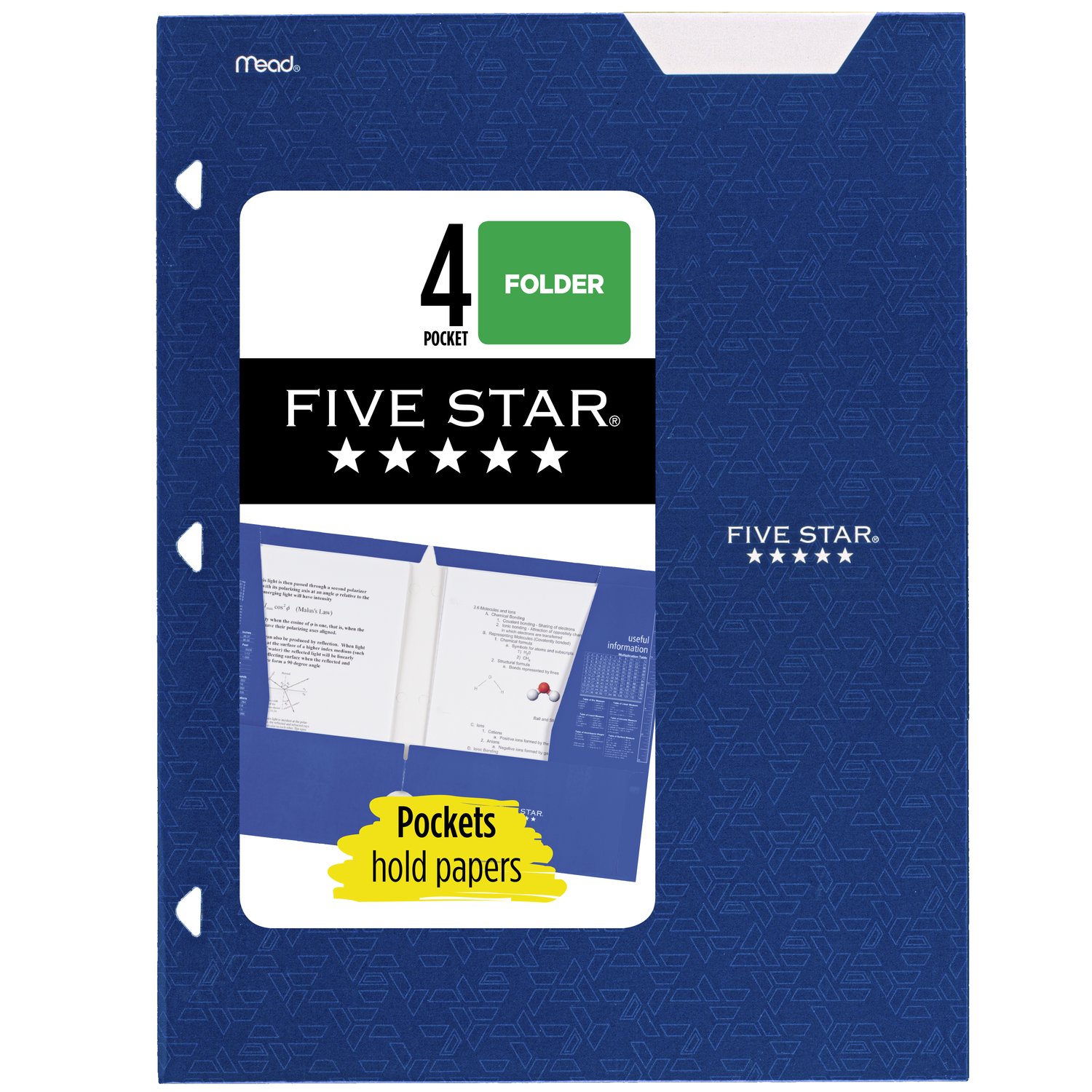 Five Star 4Pocket Paper Folder Assorted Colors