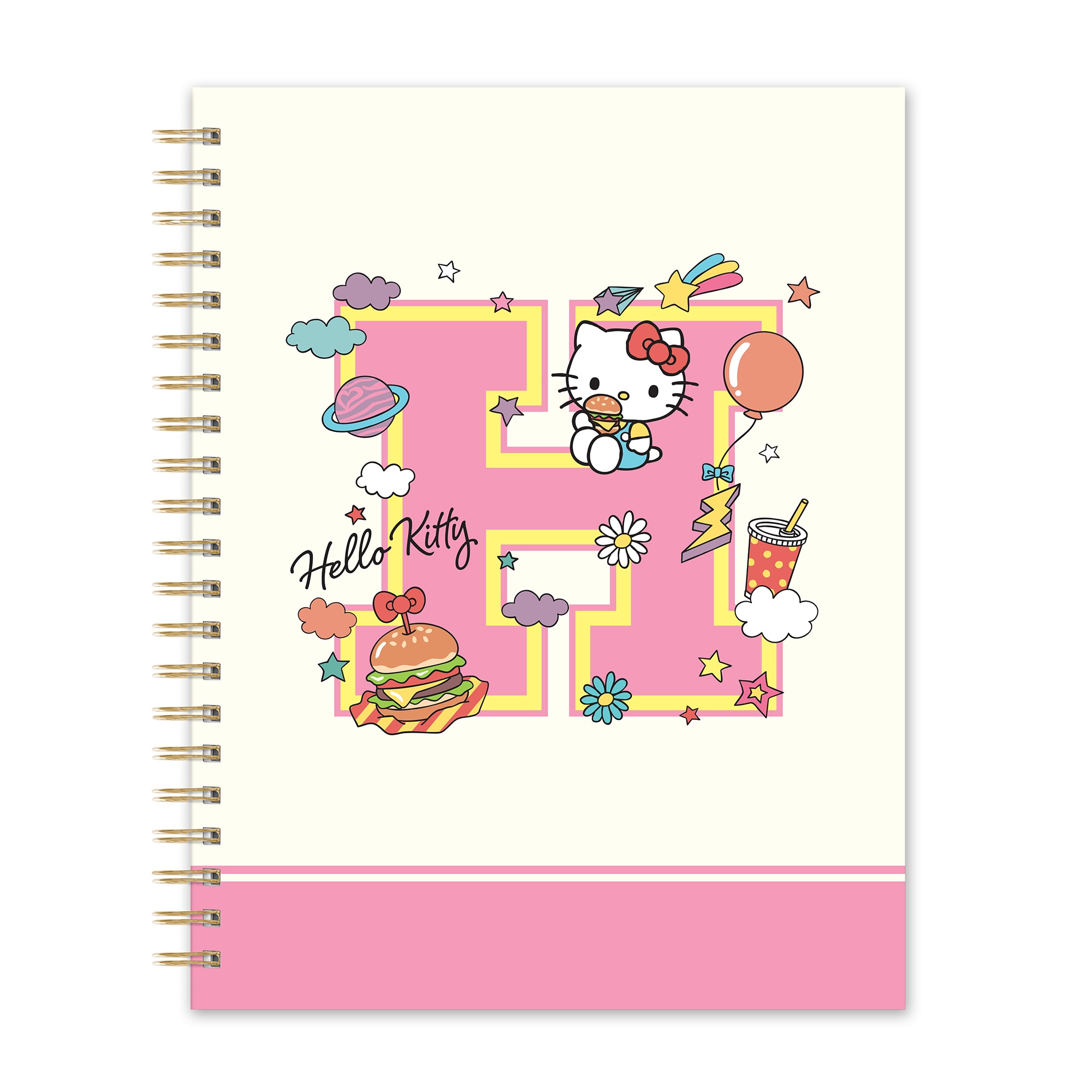 Studio Oh x Sanrio Hello Kitty College Letters X-LG Spiral Notebook with Pocket & Stickers
