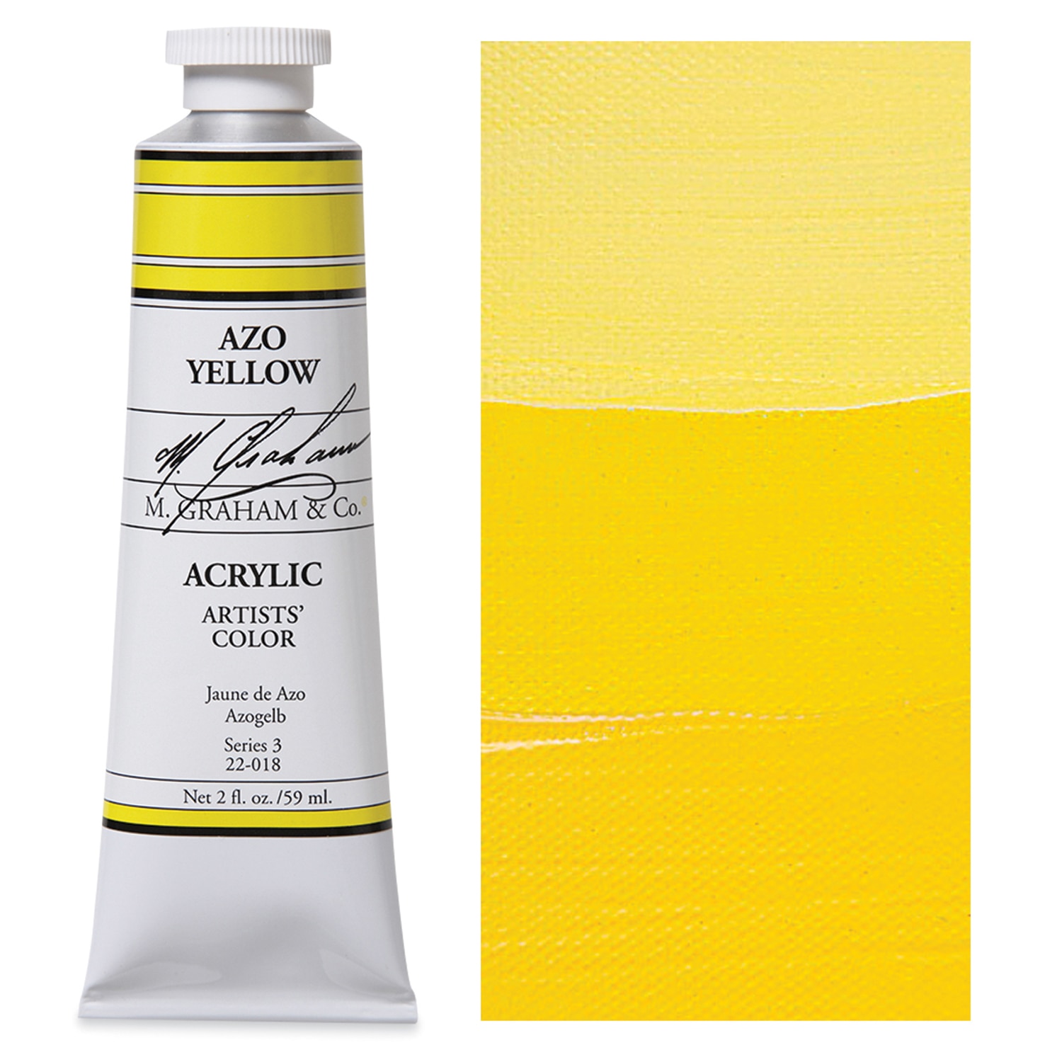 M. Graham Artists' Acrylics - Azo Yellow 2 oz tube